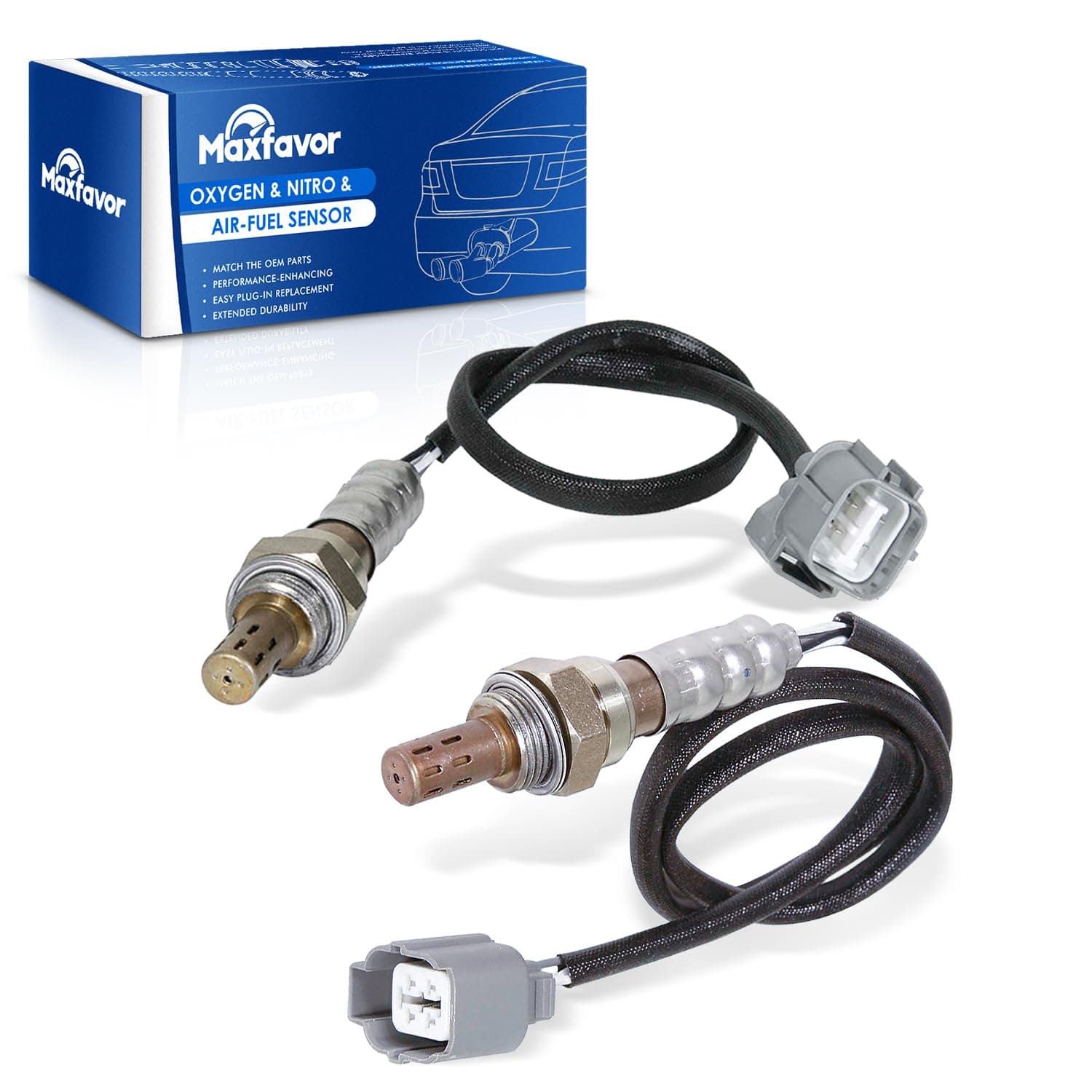 2Pcs Oxygen Sensor Direct Replacement for Honda 2005 2004 2003 2002 2001 Civic 1.7L O2 Sensor 234-4092 234-4123 Upstream Downstream 02 Sensor(D17A7 Engine Only