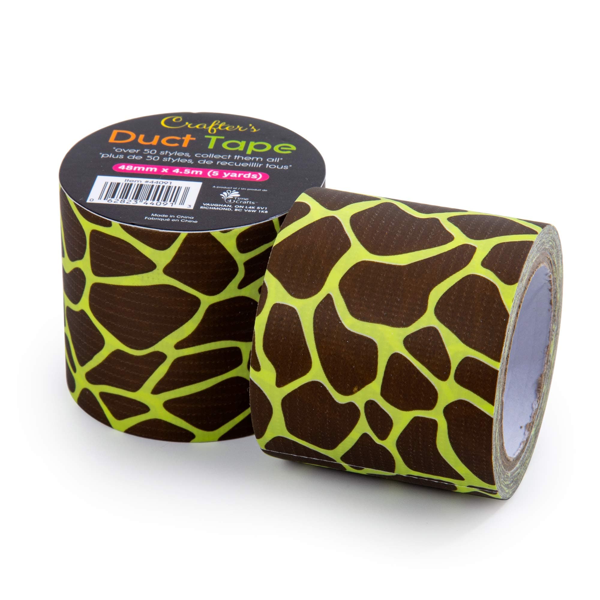 Vibrant, 48mm x 4.5-Meter, 6 Pieces Fun Craft Duct Tapes, Brown Giraffe
