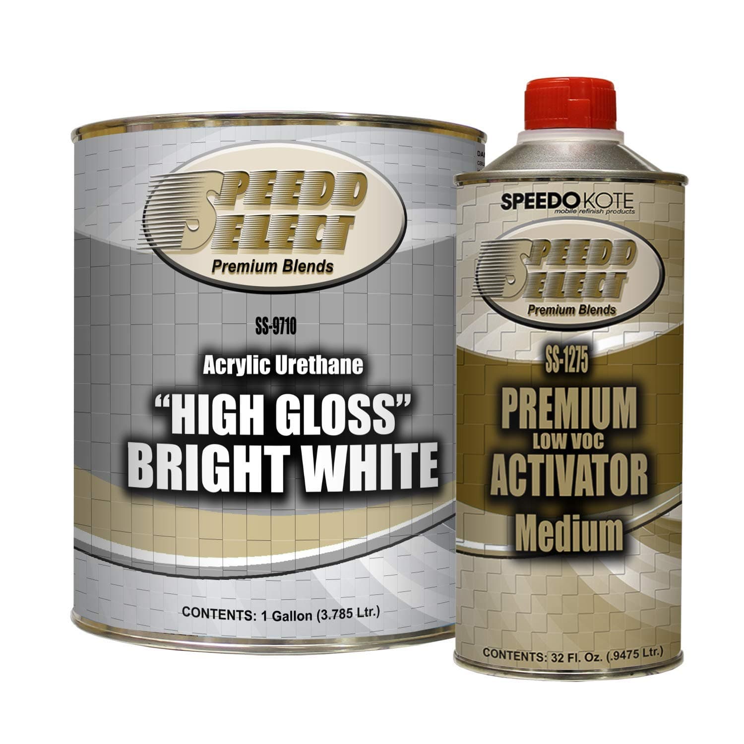 High Gloss Bright White 2K Acrylic Urethane, 4:1 Gallon Kit, SMR-9710/1275