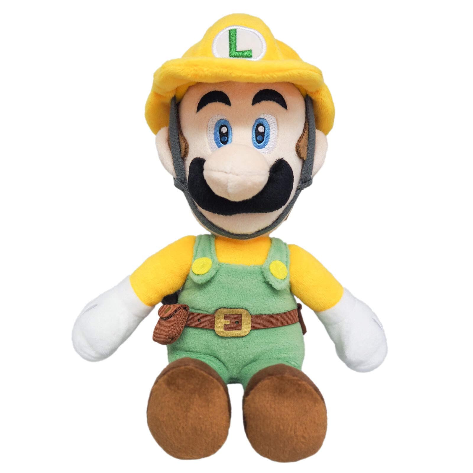 1732 Super Mario Maker 2 - Builder Luigi Plush, 10" Yellow