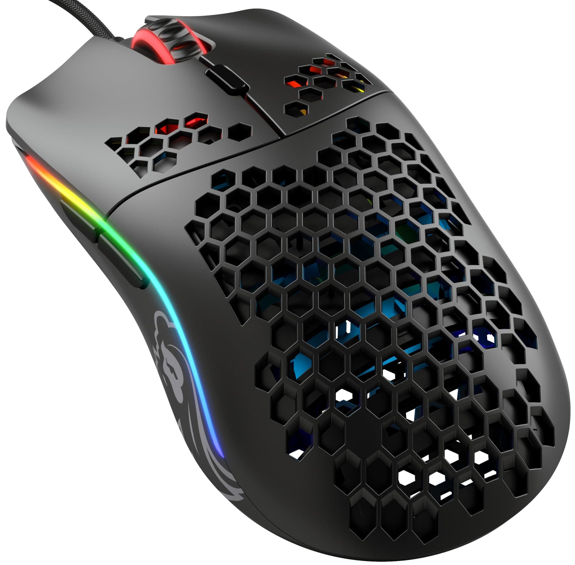 Gaming Model O- (Small) Compact Wired Gaming Mouse - 58g Superlight Honeycomb Design, RGB, Pixart 3360 Sensor, Ambidextrous, Omron Switches - Matte Black
