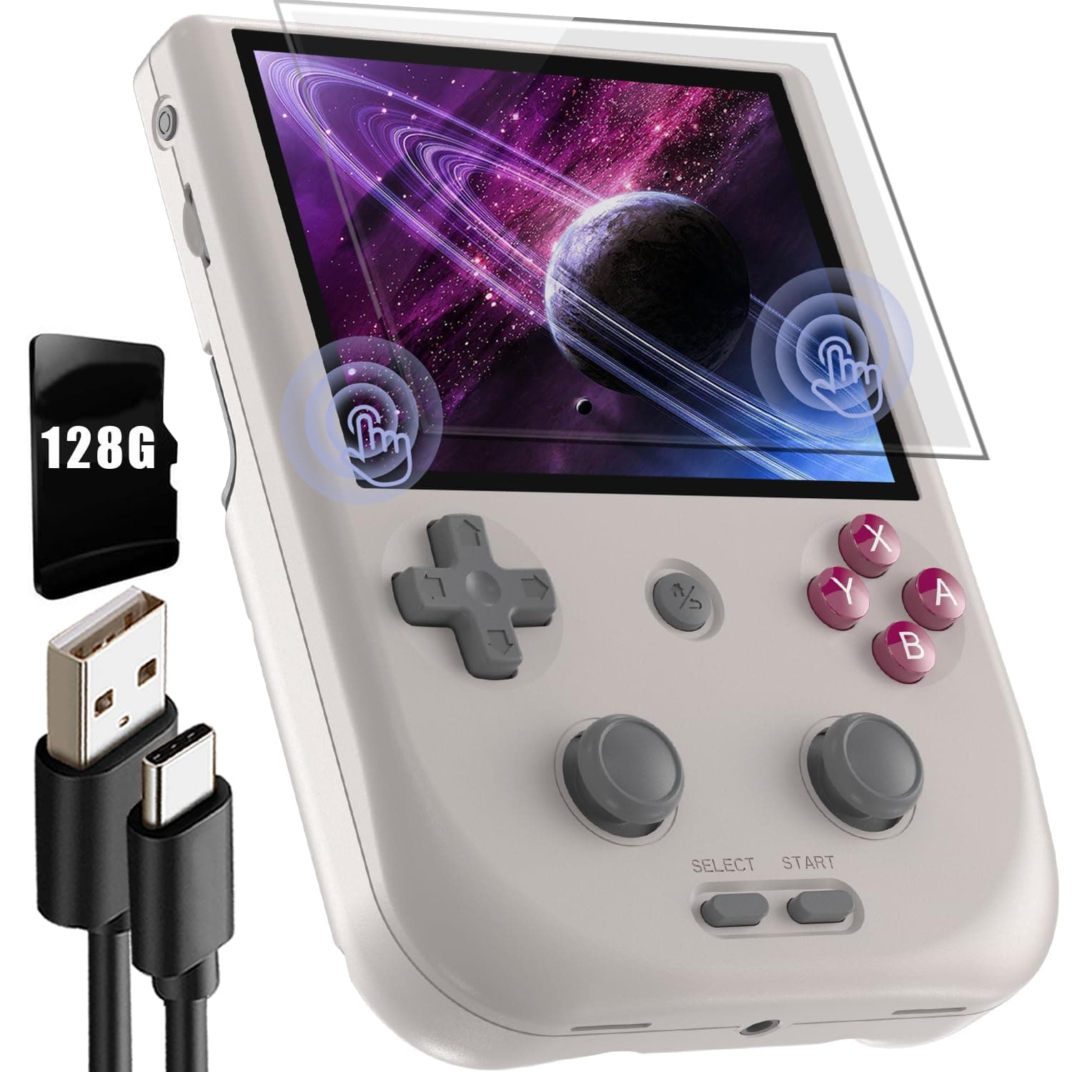 Aivuidbs RG405V Retro Handheld Game, Android 12 Built-in 128G TF Card 3172 Games,4 inch IPS Touch Screen with Game Front-end,RG405V Supports