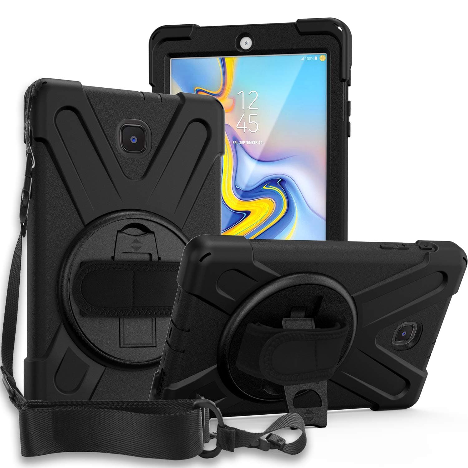 Galaxy Tab A 8.0 Case, 2018/2019 T387, Shockproof Heavy Duty Full-Body Protection Shield Cover for Samsung Galaxy Tab A 8.0 SM-T387 (Black)