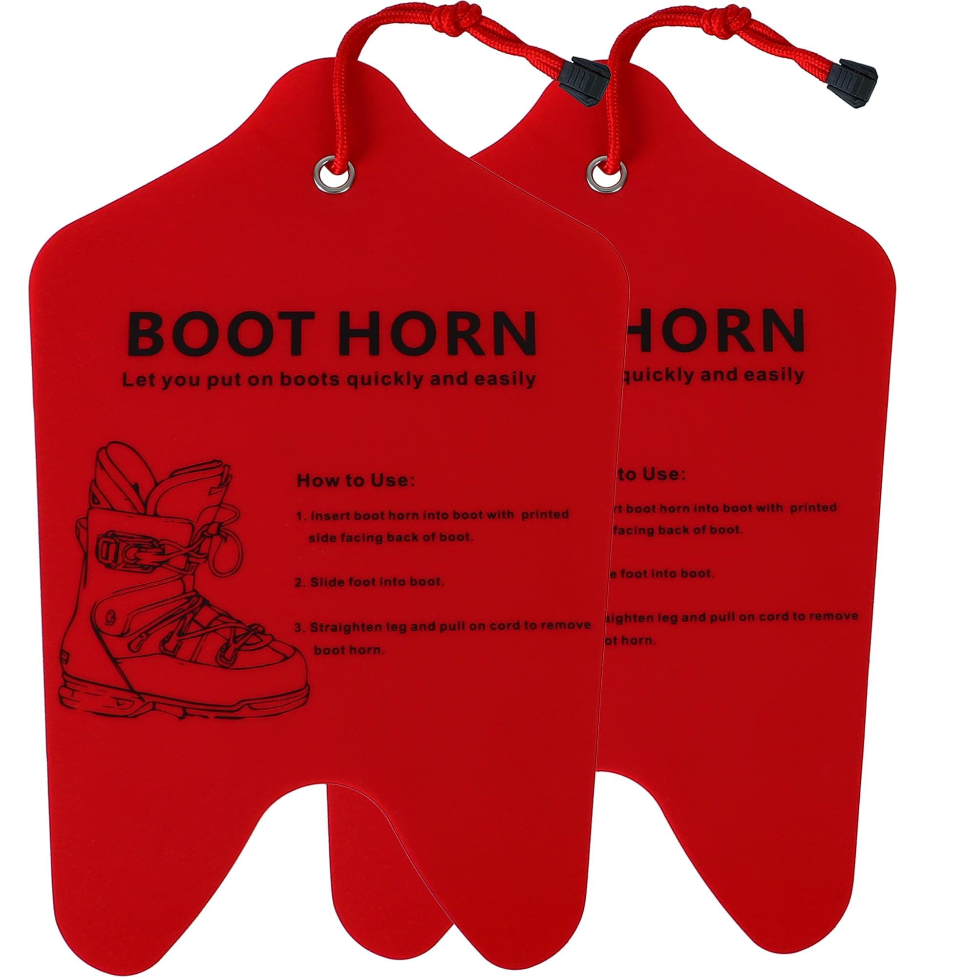 2 Pack Ski Boot Horn 13 inch Ski and Snowboard Boot Horn Cuttable Shoe Horn for Ski Boots, Helps Insert Boot Liners