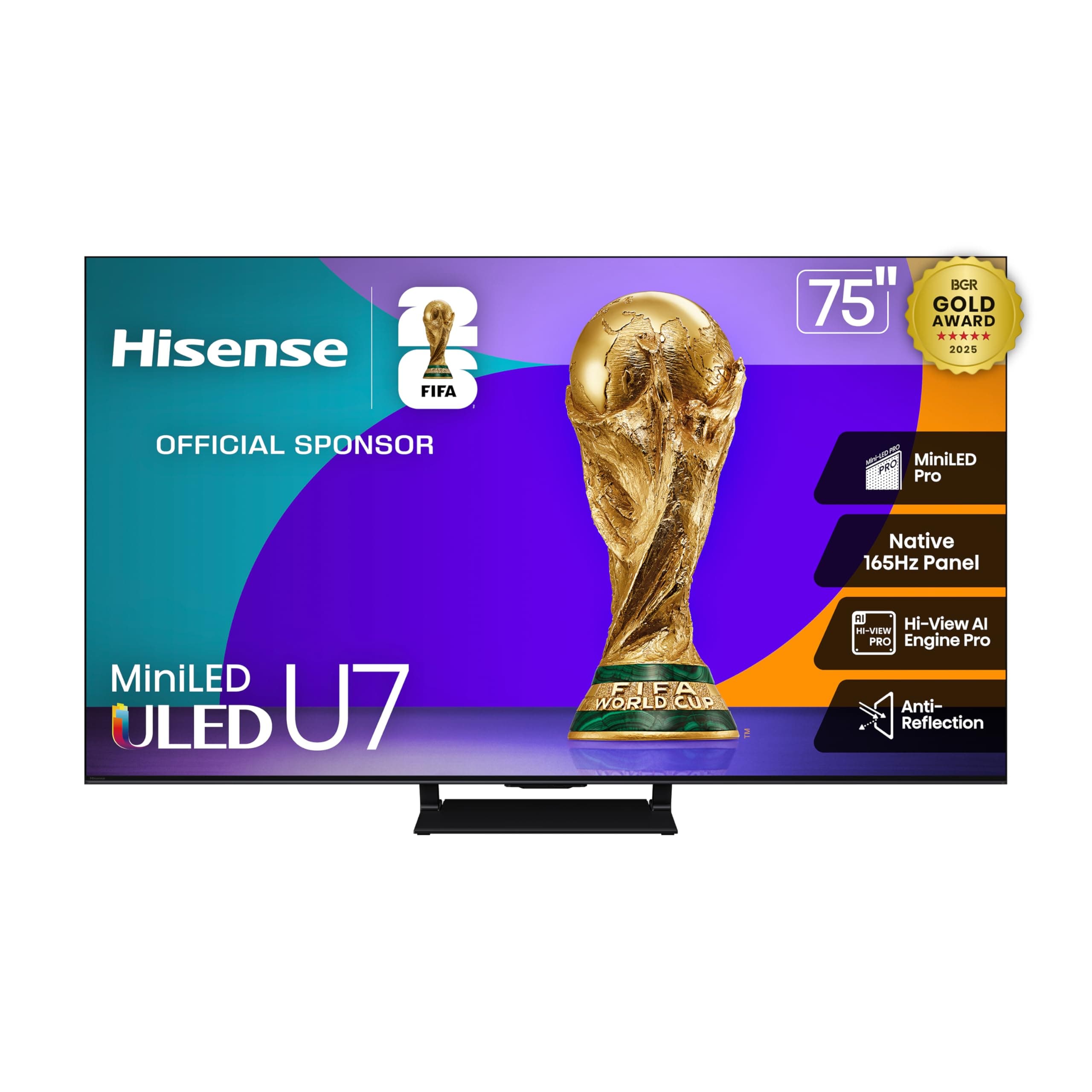 75" U7 Mini-LED ULED 4K UHD Best Premium Gaming Google Smart TV (75U75QG, 2025 Model) - QLED, Native 165Hz, VRR 288, Up to 3000 Nits, HDR10+, Dolby Vision IQ · Atmos, IMAX Enhanced, 2.1.2 Ch