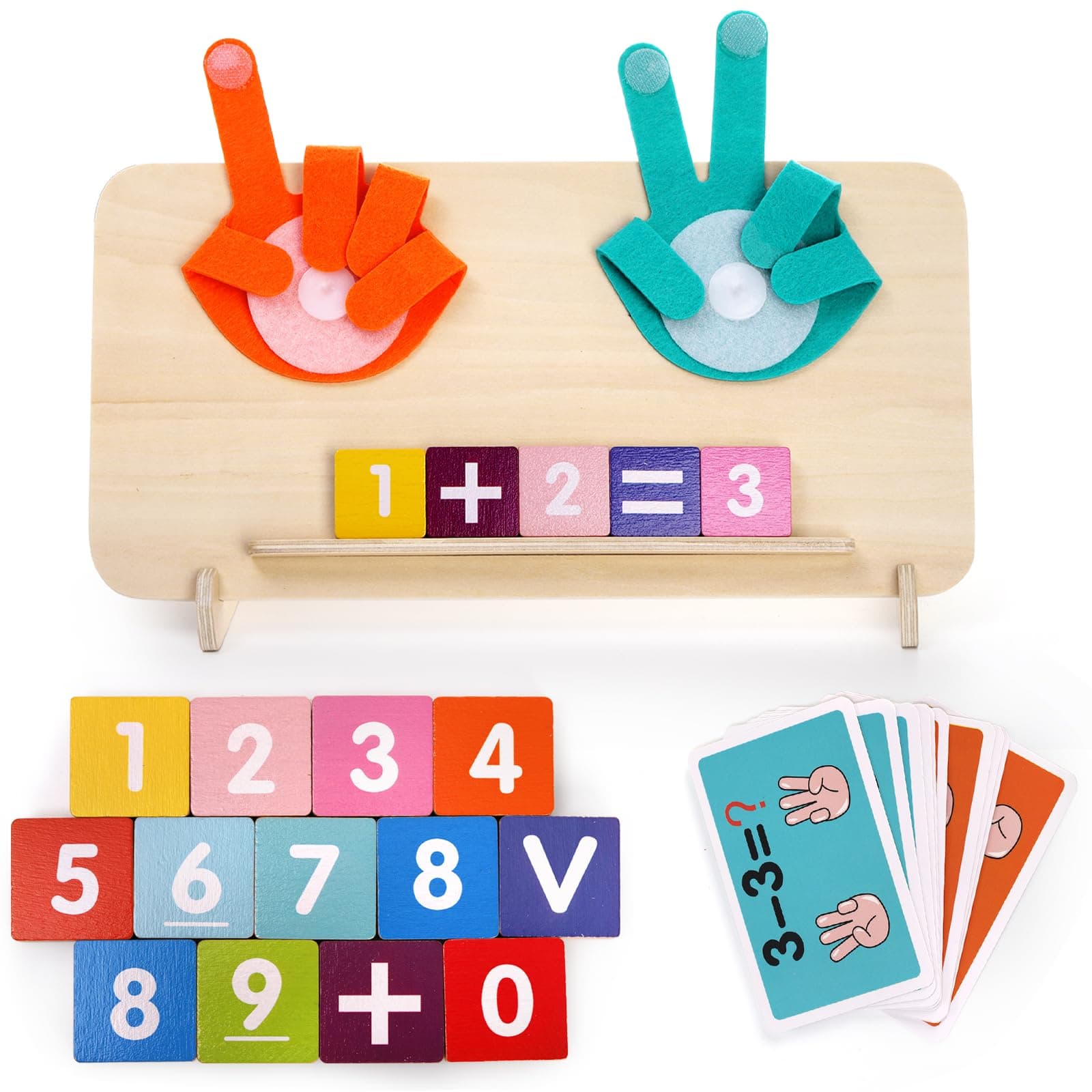 ZEAYEA Educational Learning Number Toy, Finger Counting Math Toy for Early Education Teaching, Math Manipulates Supplies for Kids Ages 3 Years and Up