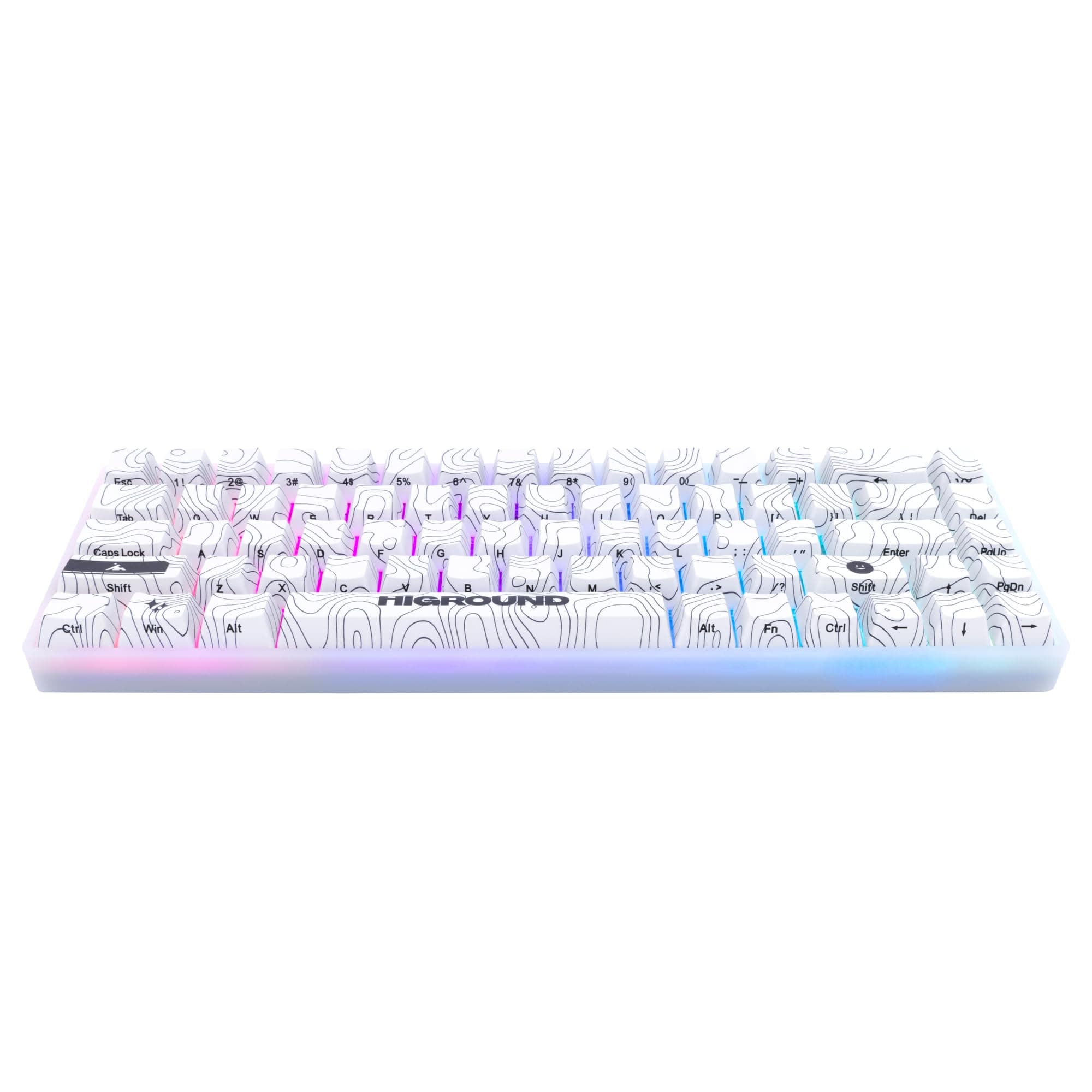 Highground Trailhead 65% Mechanical USB Wired Gaming Keyboard, TTC Linear Custom Switches, Programmable RGB, Hot-Swappable, Deep Thock Creamy Sounding, Pre-Lubed (SNOWSTONE)