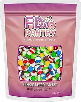 Fruit Crunch Tropical Freeze-Dried Candy, 10 oz, Exotic Fruit Flavors, Large Pouch, Ideal Gift Snack Treat