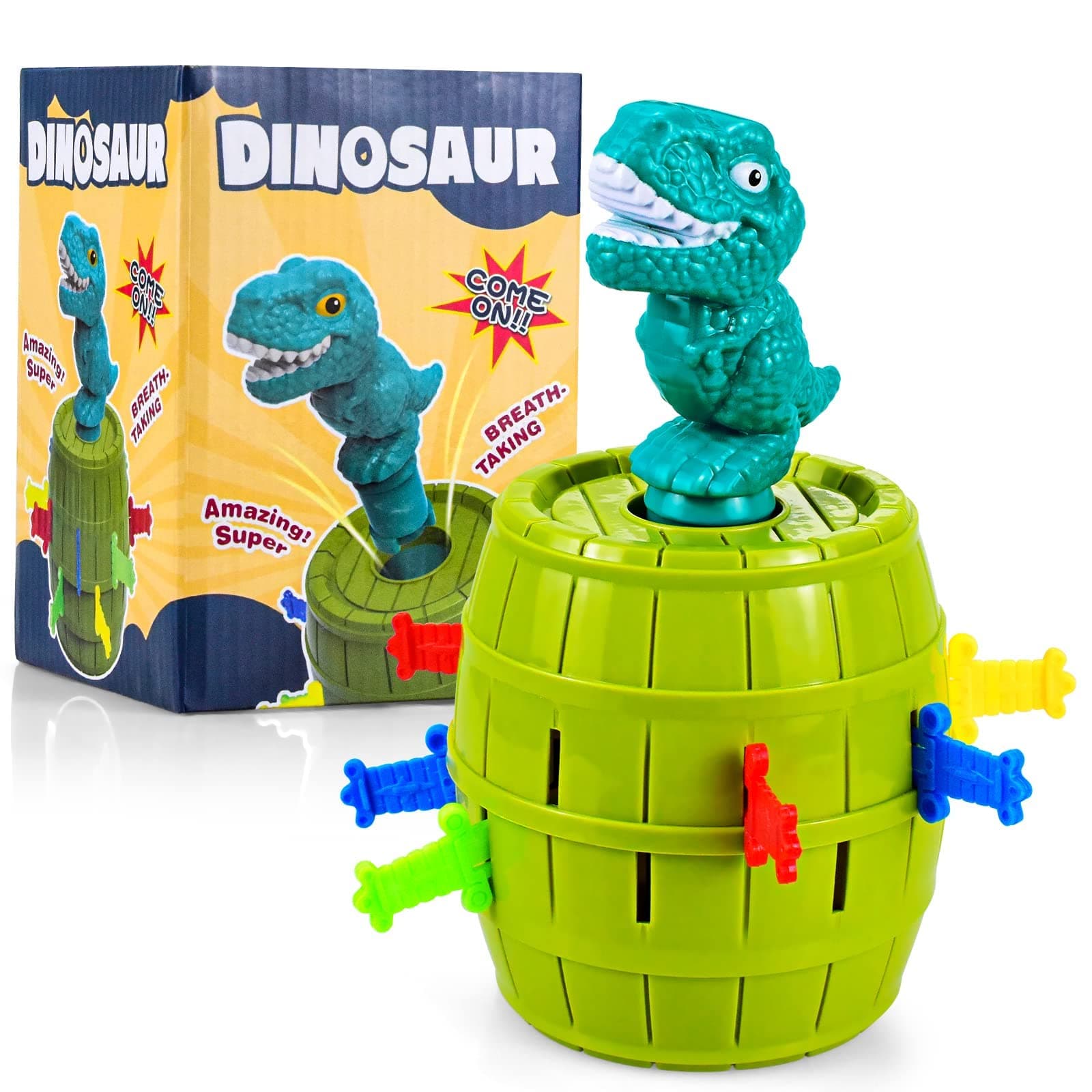 Pop Up Dinosaur Game for 3-8 Year Old Boys Girls, Classic Board Game Dinosaur Pop Up Toy Educational Pop Up Game Preschool Board Game Interactive Popup Game for Children Action, Kids Party Games