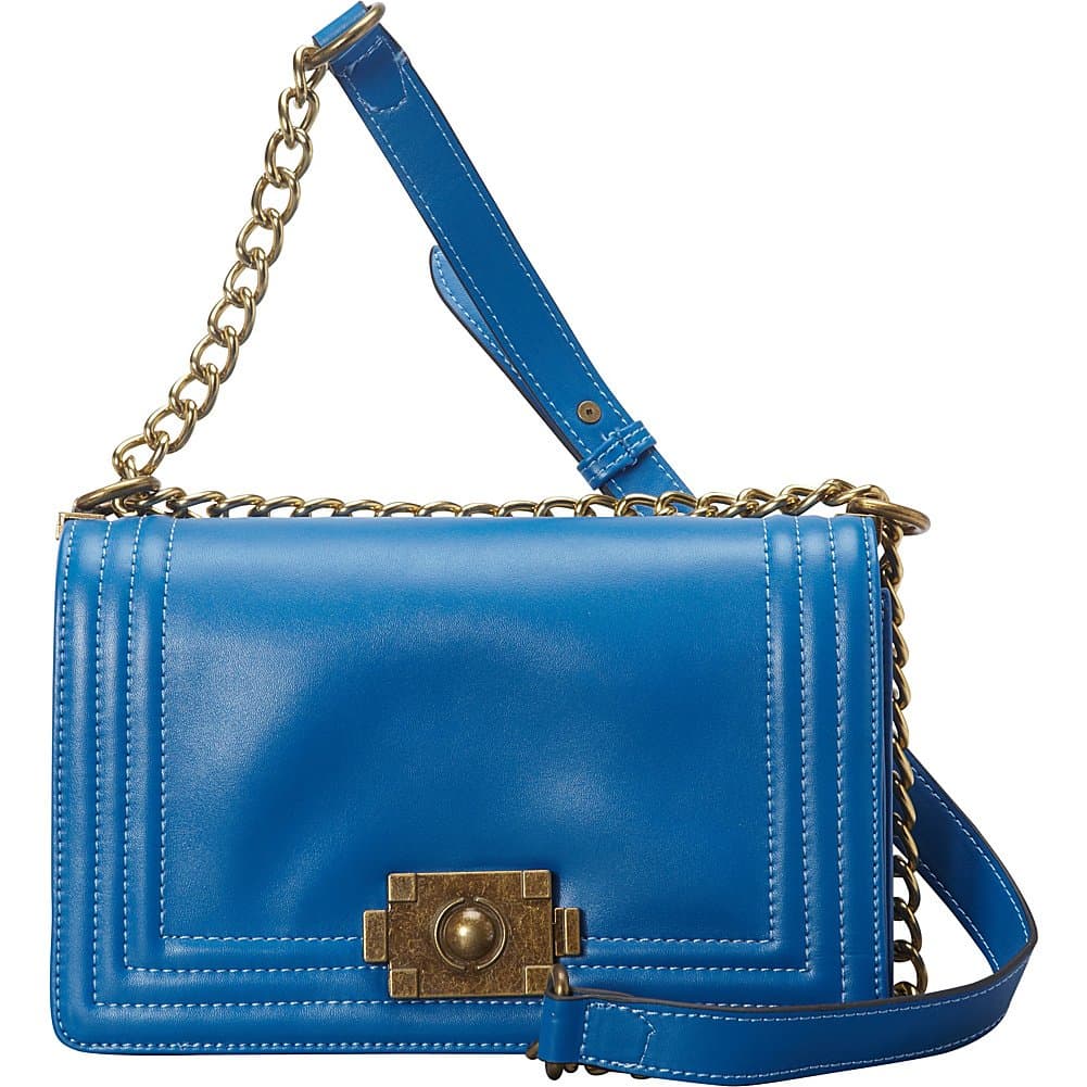 Donna Bella Designs Brooklyn Leather Shoulder Bag, Blue