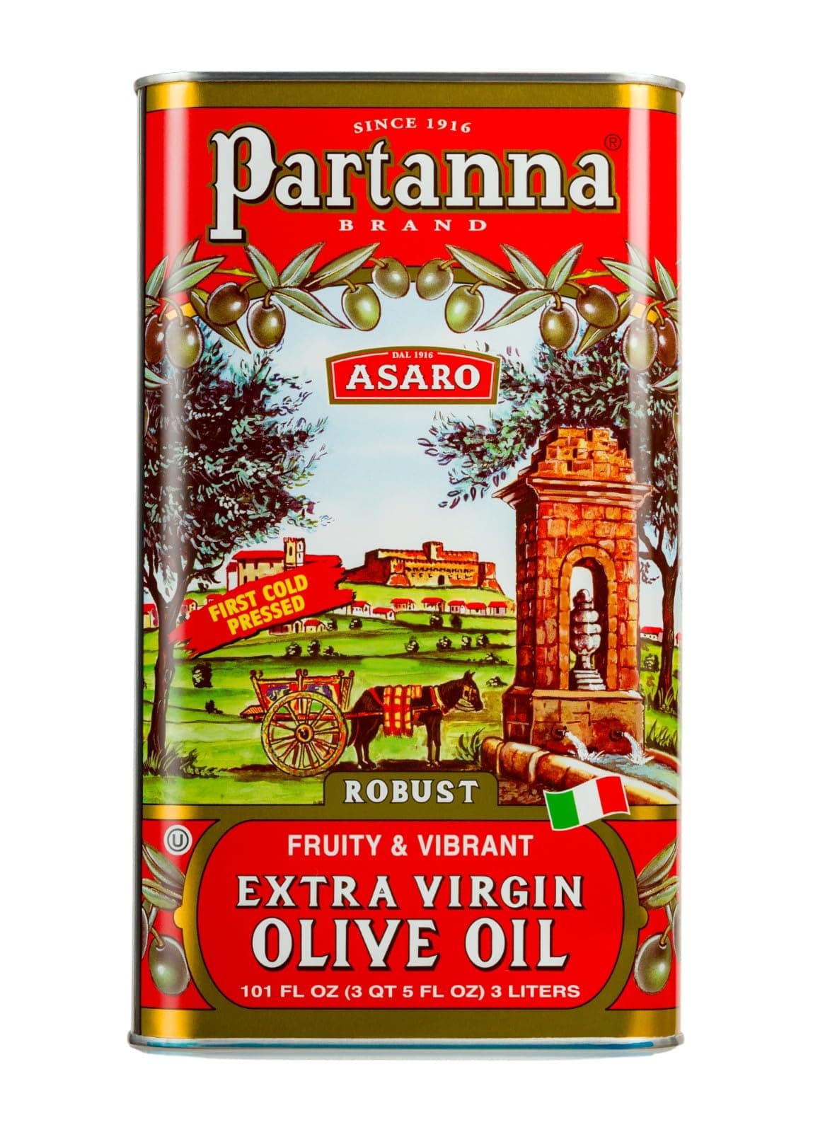 Partanna Extra Virgin Olive Oil, 101-Ounce Tin