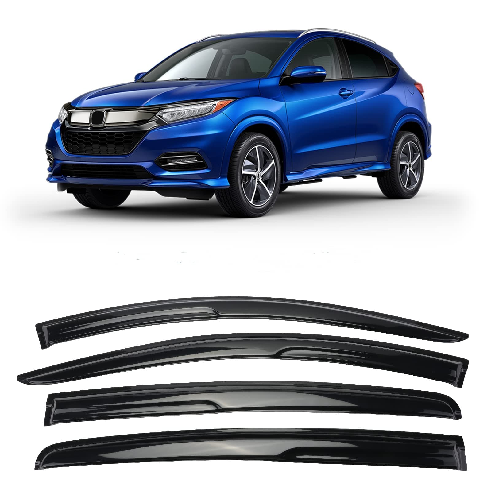 NOPOCA Window Visor Window Wind Deflector Fit for 2016 2017 2018 2019 2020 2021 2022 2023 Honda HR-V Accessories 4pcs,Window rain Guards,Window Visors Accessories for Cars 94369