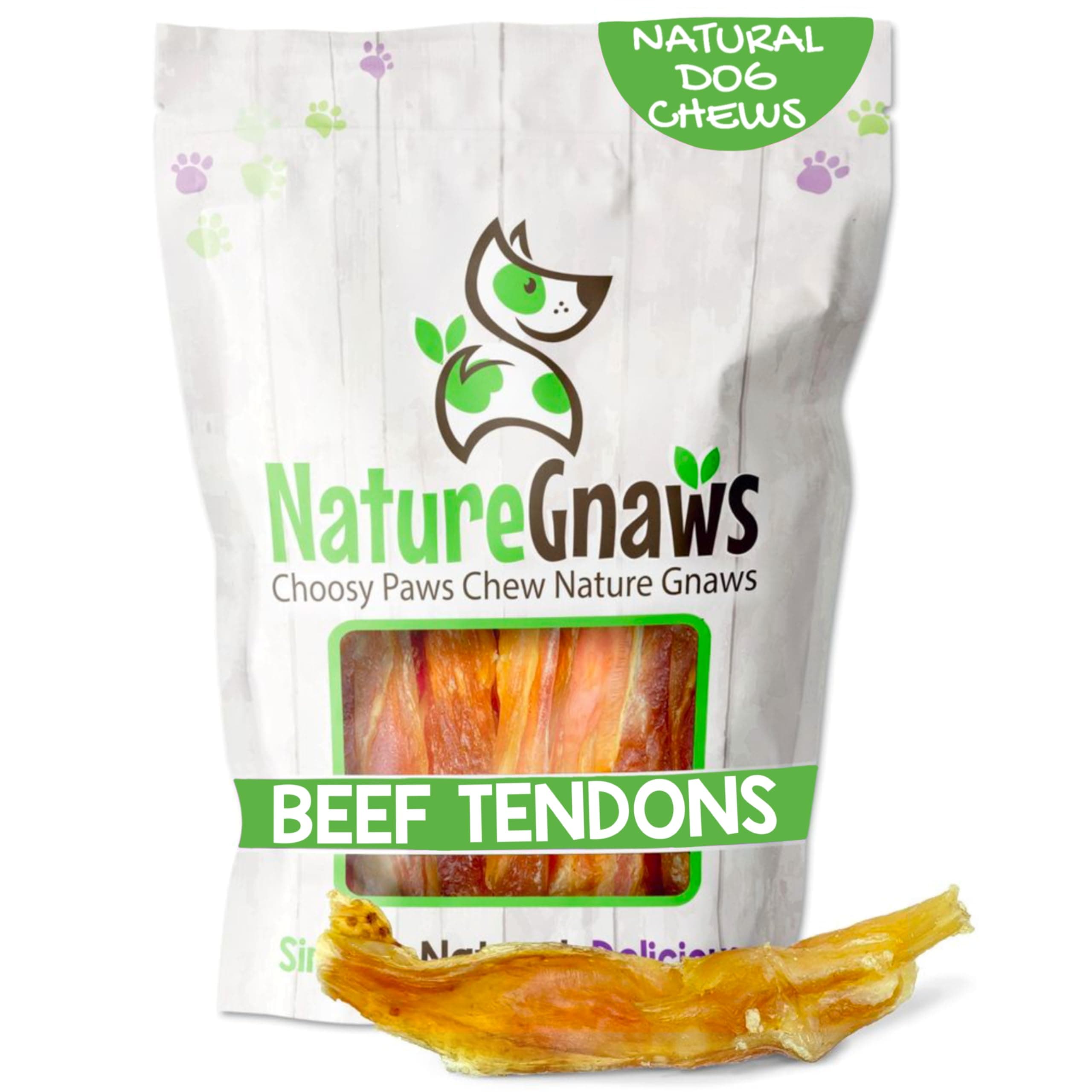 Nature Gnaws Tendon Chews 4-5" (12 Pack) - 100% All Natural Grass Fed Premium Beef Dog Chews - Promotes Healthy Joints & Ligaments