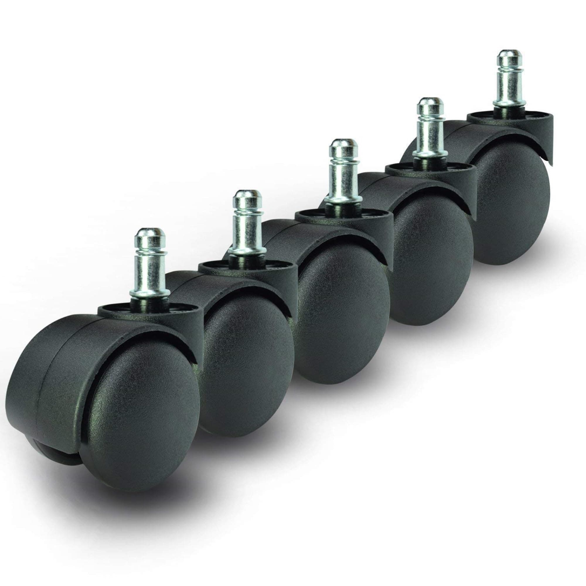 SELTOS® - Nylon ABS Material Heavy Duty Pin Type Caster, pin Type Wheels- Set of 5 Pieces Black Load carrying capacity up to 250 Kgs