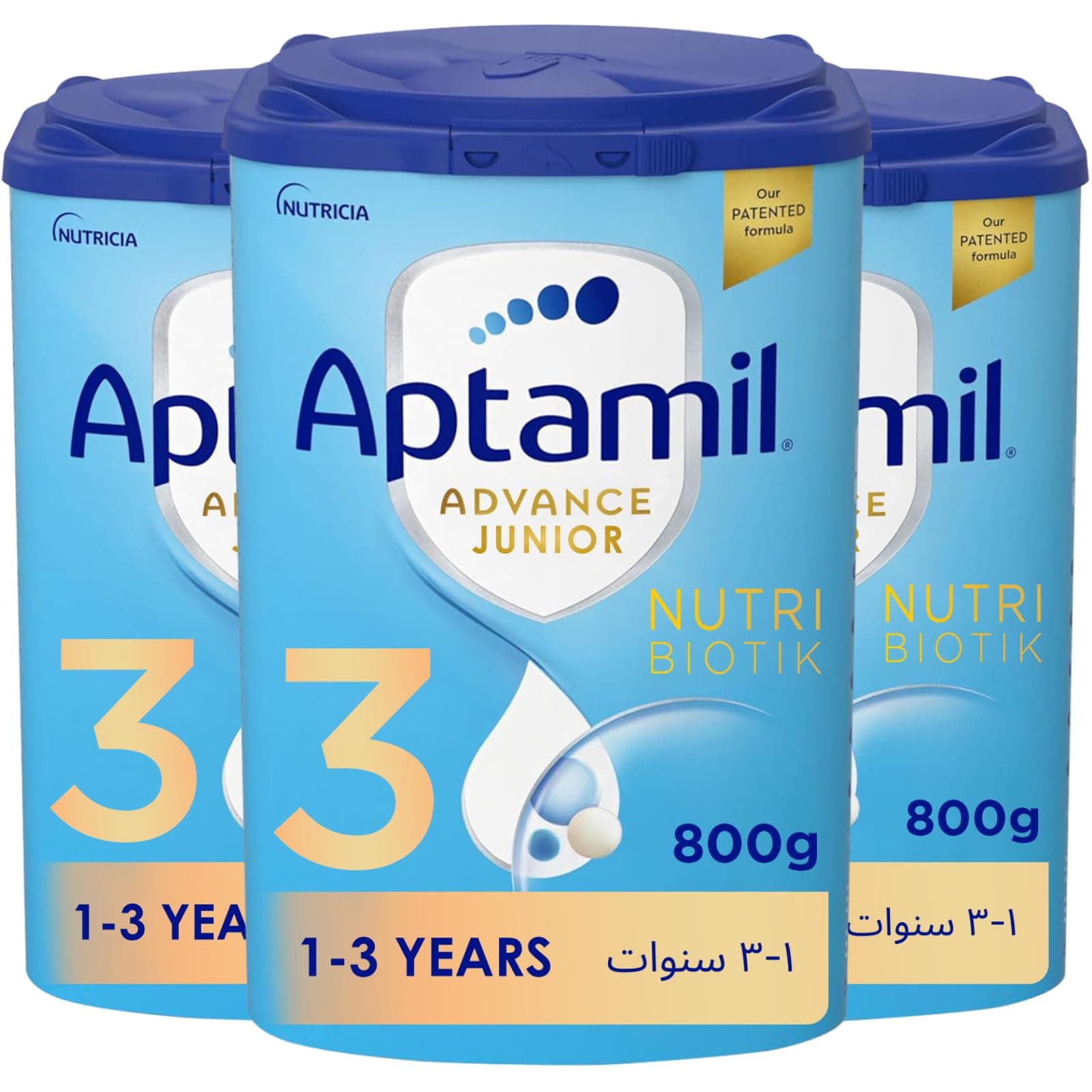 Advance Junior 3 Growing Up Formula Milk From 1-3 Years, Easy To Use Pack, 800g - Pack of 3