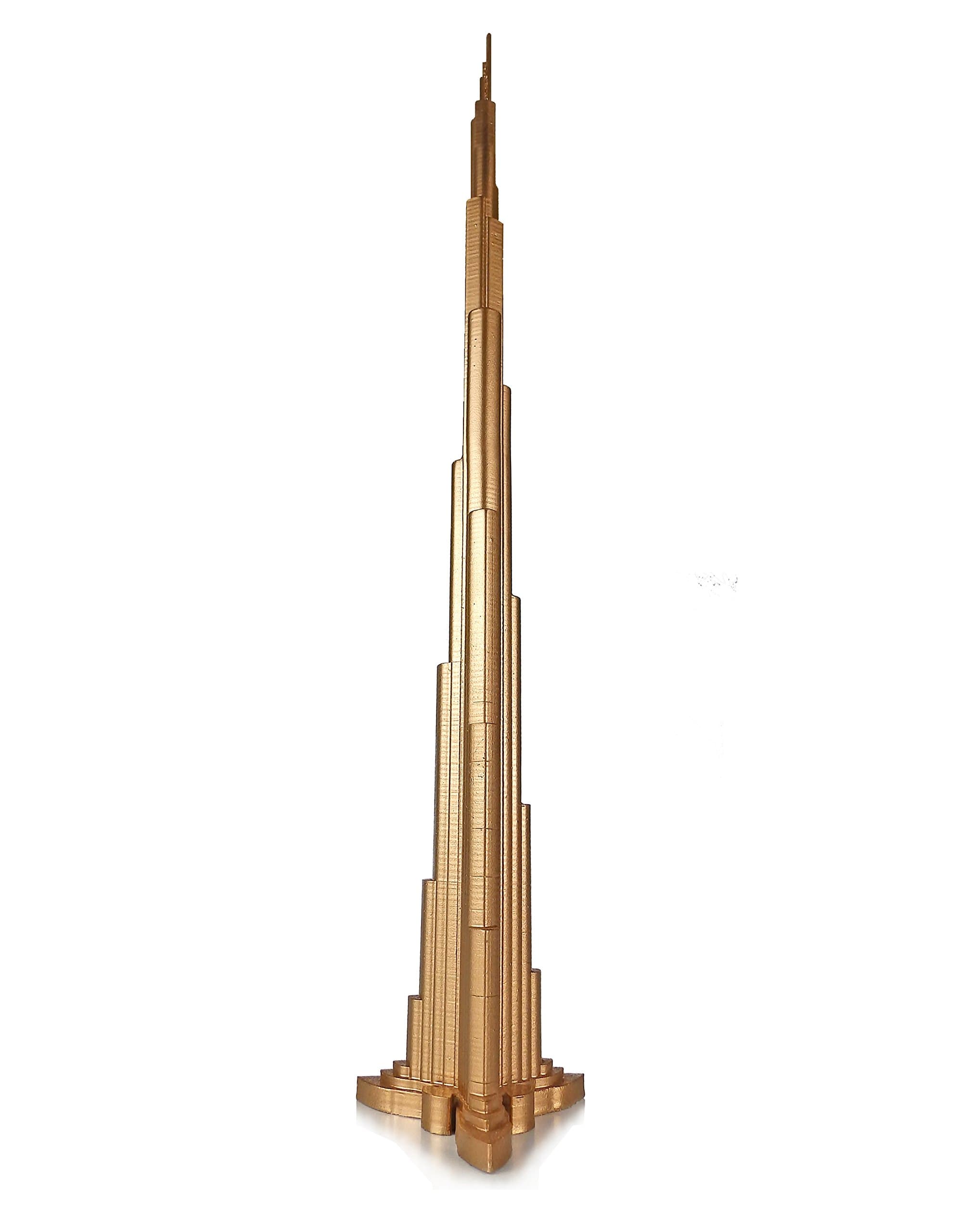 Gold Burj Khalifa Skyscraper Tower 3D Printed Accurate Plastic Building Model