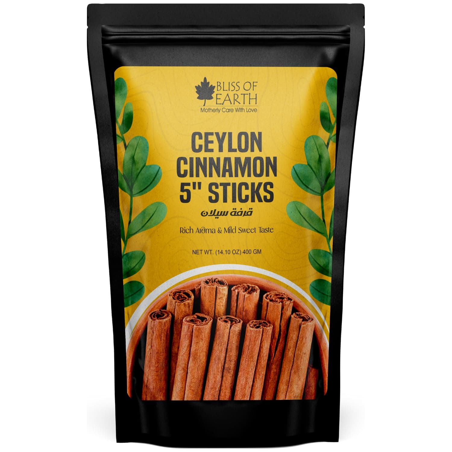 Bliss of Earth Ceylon Cinnamon Sticks, 400g | Organic True Dalchini for Tea & Cooking | Low Coumarin, Premium Quality for Daily Wellness & Detox Drinks