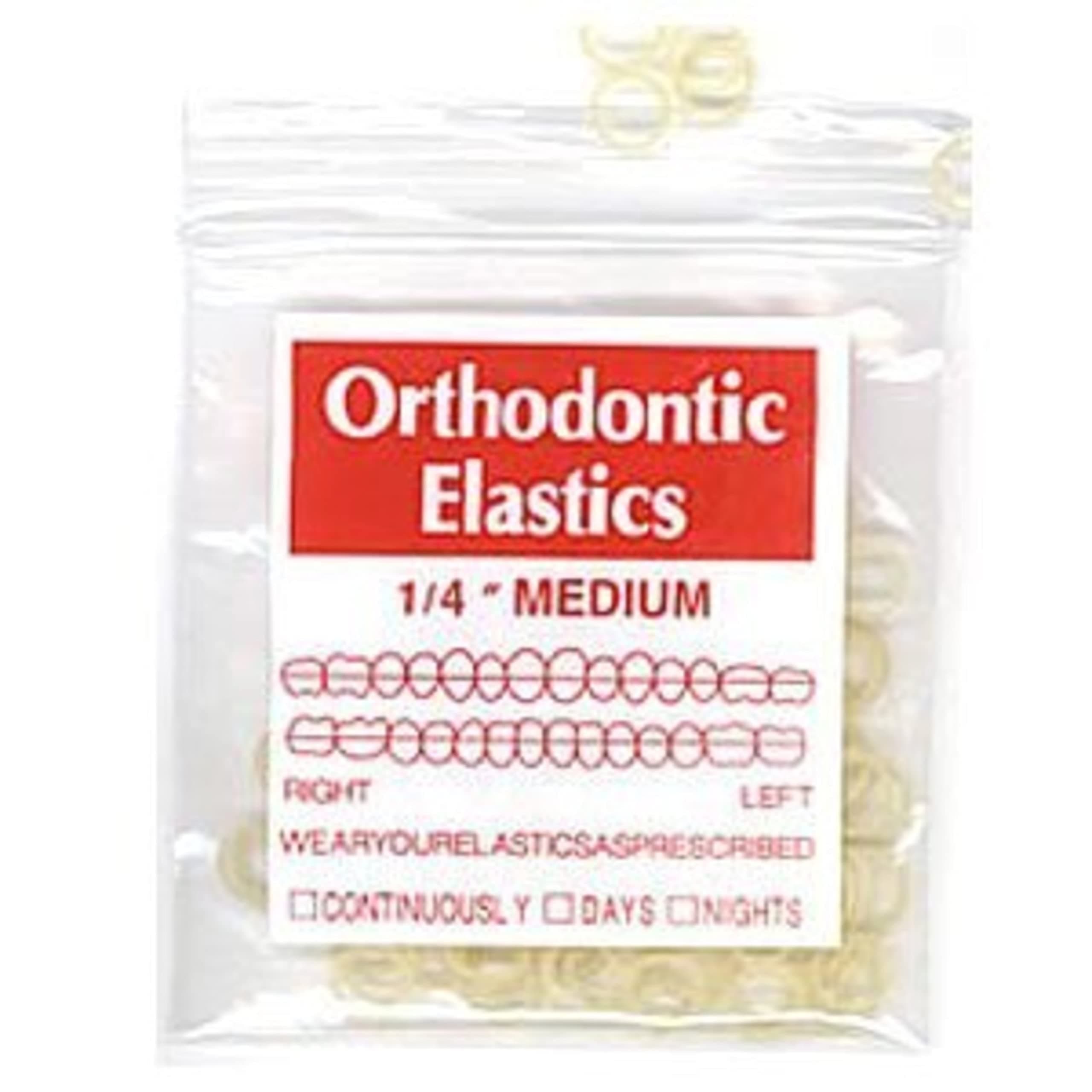 Thompson Orthodontic Elastics Bands 1/4 Inch Medium - Great for Dreadlocks and Braids
