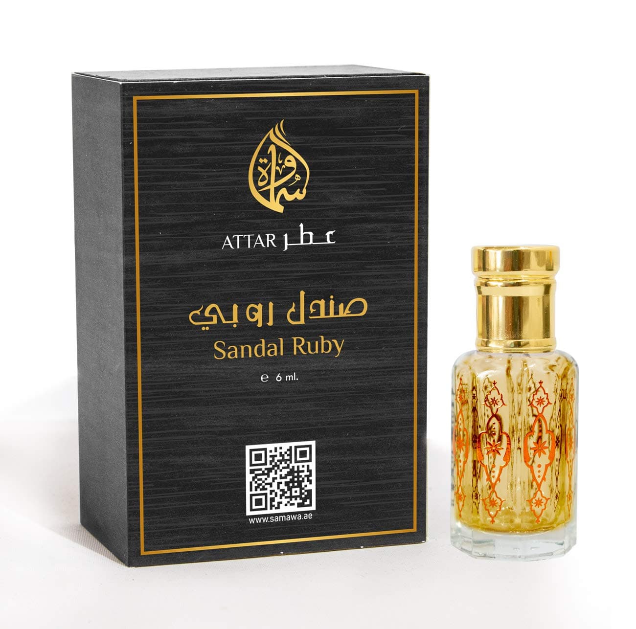 Sandal Ruby Attar, Concentrated Perfume Oil For Unisex, 6ml