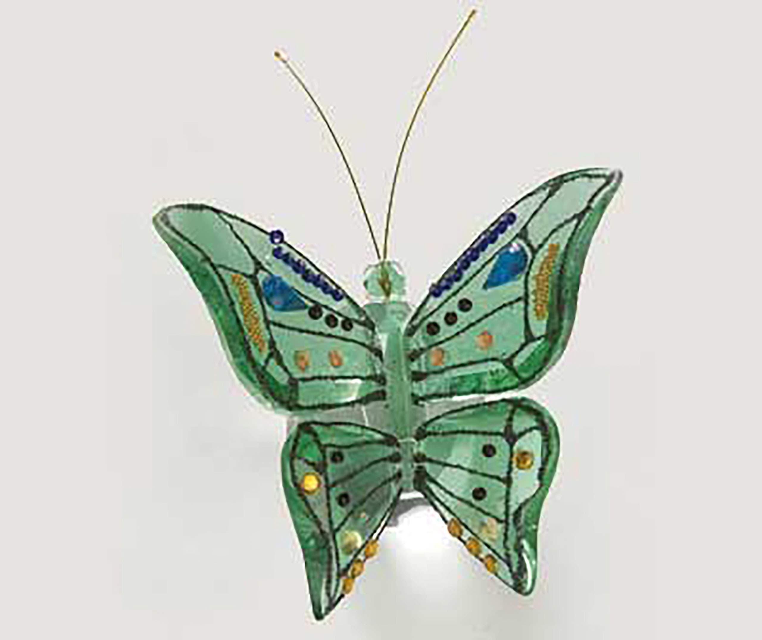 Lovely Decorative Crystal Butterfly - Yellow