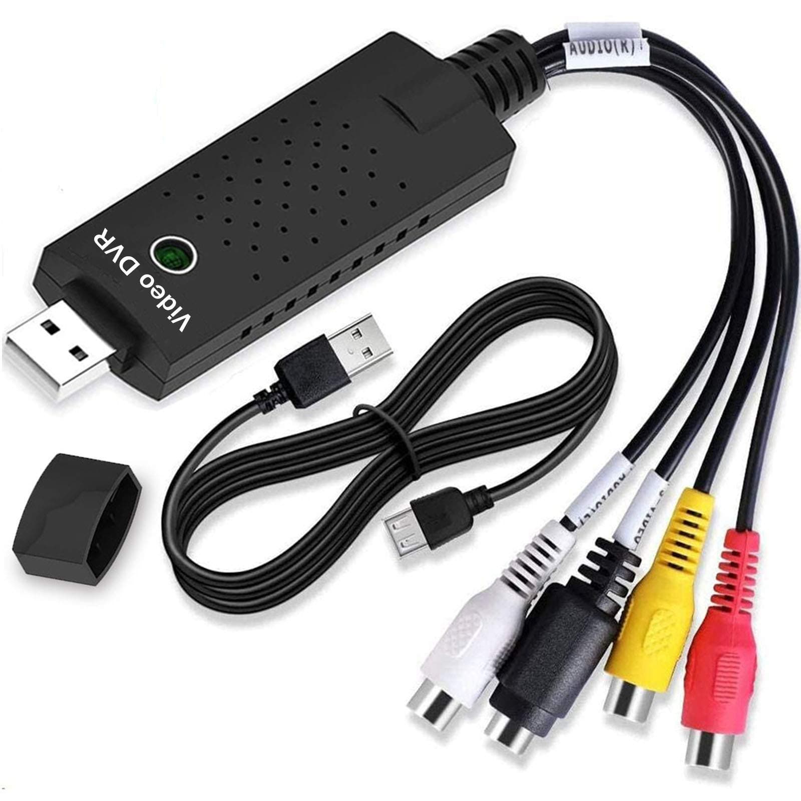 AIFUSI Video Capture Card USB 2.0 Audio Device Old VHS Mini DV Hi8 DVD VCR to Digital Converter for Mac, PC Support Windows 2000/10 / 8/7 / Vista/XP/Android