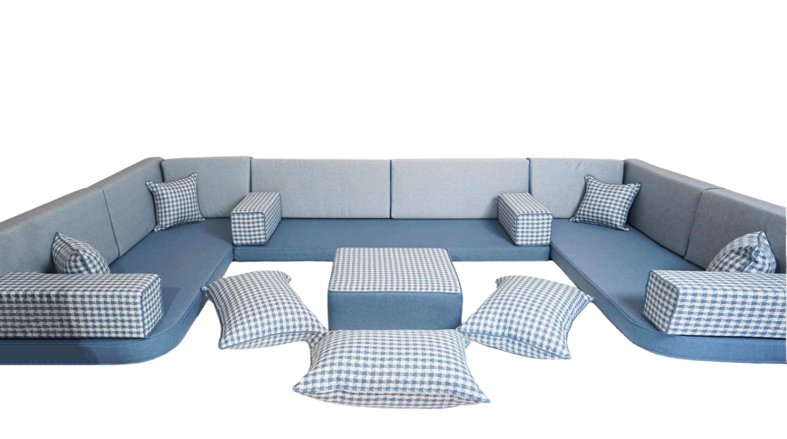 arabicsofa Middle Eastern Moroccan Majlis Seating – U Shaped Arabic Floor Cushion for Living Room – Sectional Sofa Set