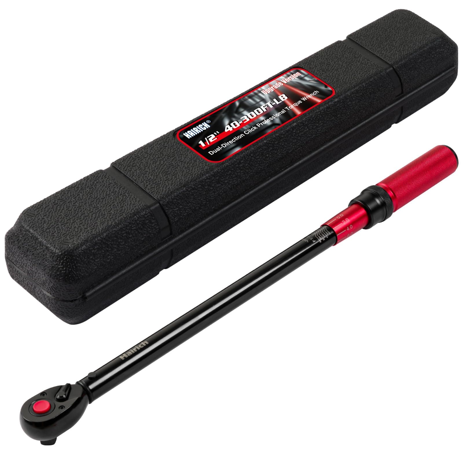 1/2-Inch Drive Click Torque Wrench, Dual-direction Torque Wrench 40-300ft.lb/33.9-406.8Nm, 72-tooth Torque Wrench with Dual Range Scales, ±3% High Precision Professional Torque Wrench