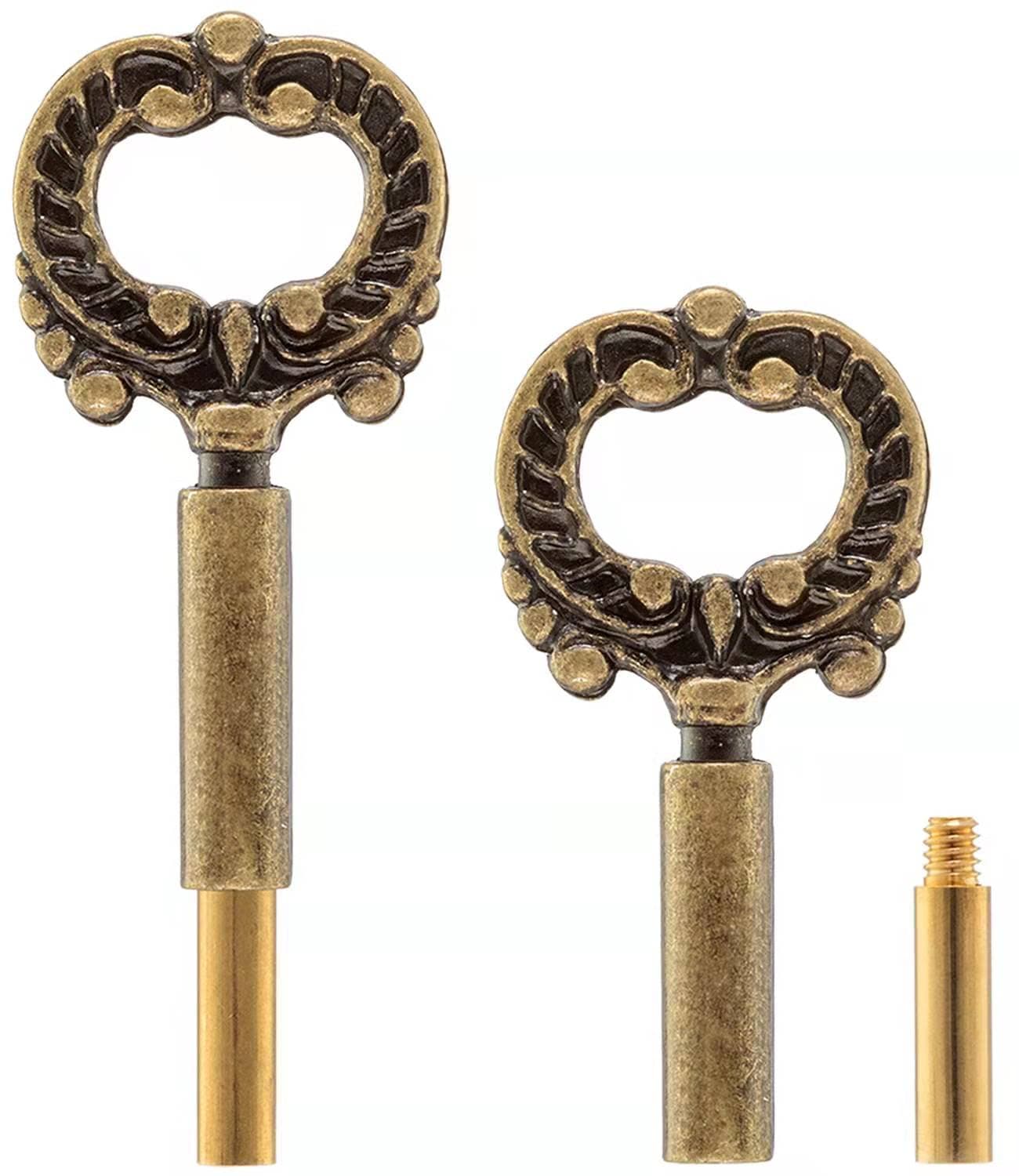 Qc Lamp Switch Replacement - 2 Packs, On/Off Turn Knob Replacement Screw On, Lamp Twist Knob with 1/2" Extensions, Socket Switch for Table Lamps and Floor Lamps (Antique Brass)