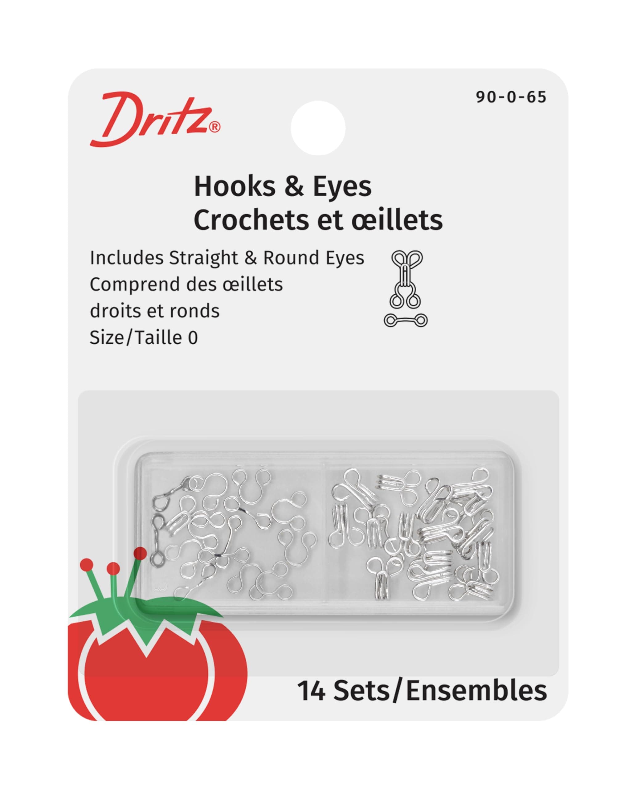 Dritz Hooks & Eyes - Nickel - Size 0 - 14 Ct. by Dritz
