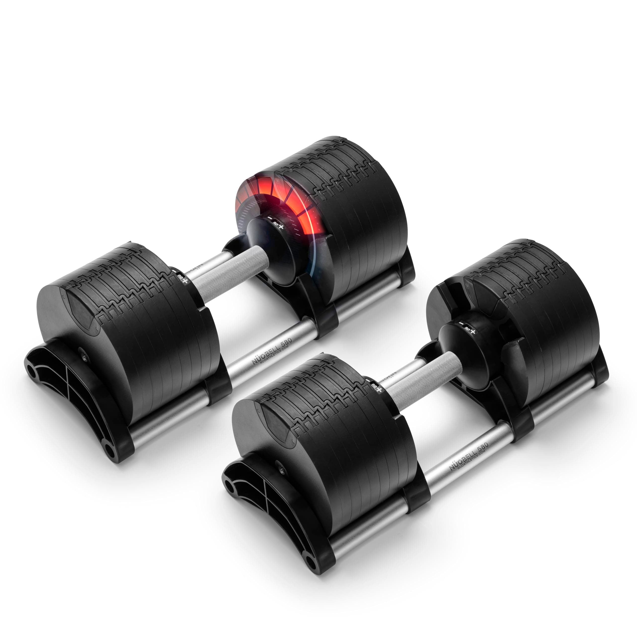 NUOBELL Adjustable Dumbbells Pair 5-80 lbs : the Adjustable Dumbbell Set to Replace 16 Sets of Dumbbells. Add Nuobell Dumbbells 80lb and Free Weights to Your Home Gym. Just Twist the Handle to Adjust