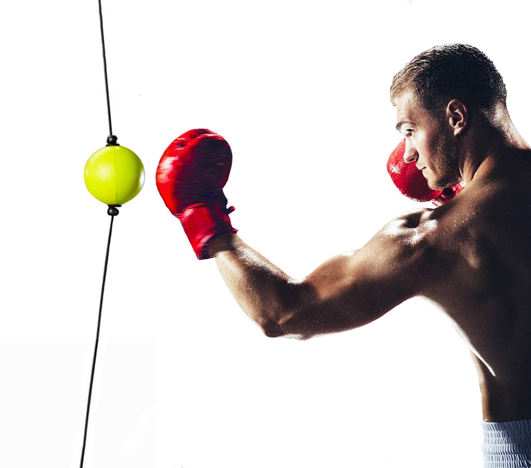 Boxing Reflex Ball for Hand Eye Coordination, Boxing Equipment for Training at Home, Double End Punching Ball, Workout for Adults & Kids Indoor, No Hammer for Installing, Anxiety Stress Relief.