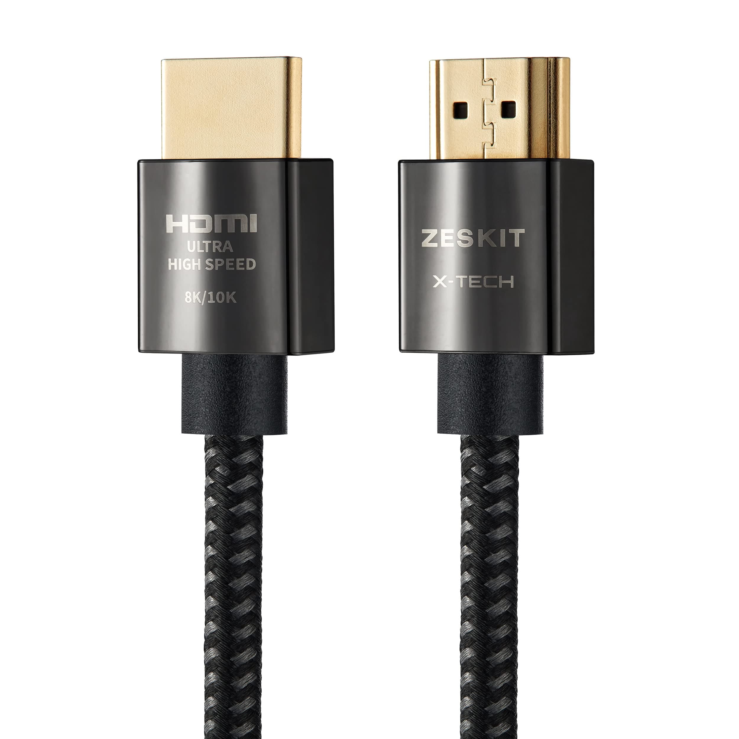 Zeskit X-Tech 48Gbps Ultra High Speed HDMI Cable 10ft, 8K60 4K120 144Hz eARC HDR HDCP 2.2 2.3 Compatible with Dolby Vision Apple TV 4K Roku Sony LG Samsung Xbox Series X RTX 3080 PS4 PS5