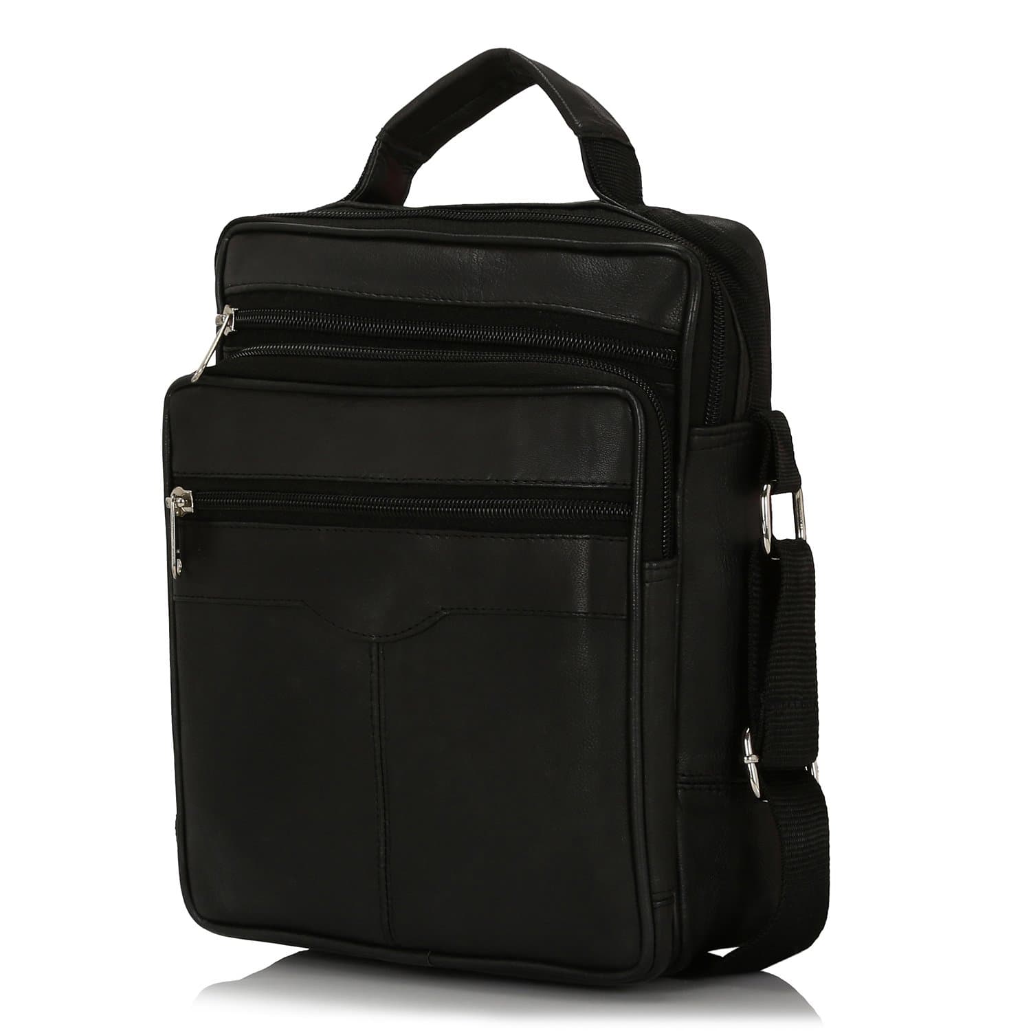 Cervo Unisex Leather Handbag (CB12, Black)