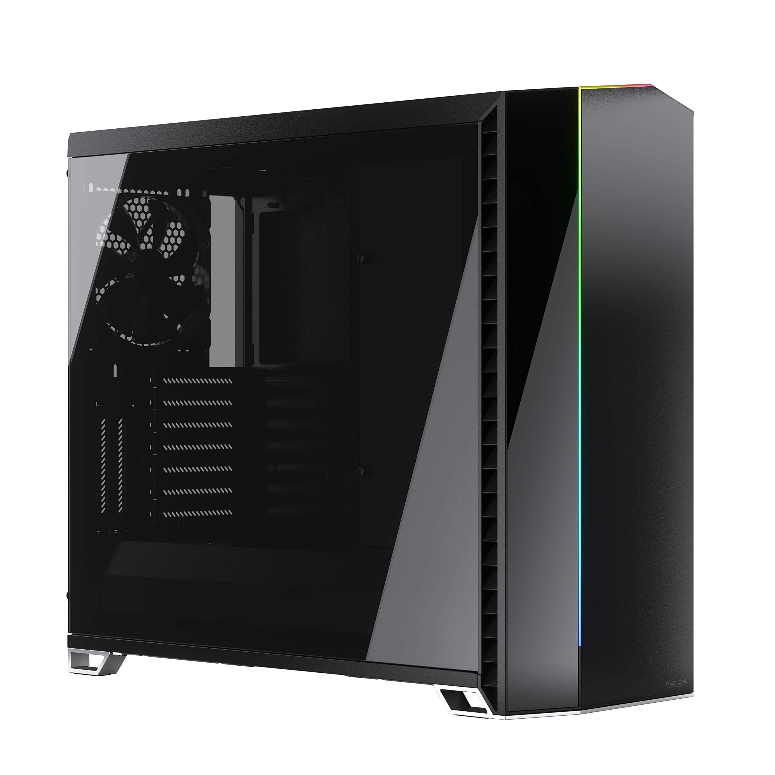 Fractal Design Vector RS Blackout Dark - RGB - Mid Tower Computer Case - ATX - Optimized for High Airflow and Silent Computing - PSU Shroud - Modular Interior - Water-Cooling Ready - Tempered Glass
