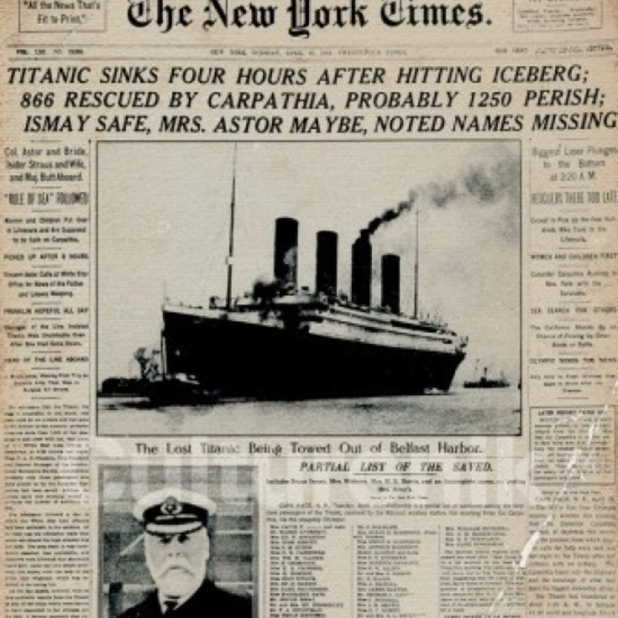Titanic Newspaper Poster Print (36 X 24)