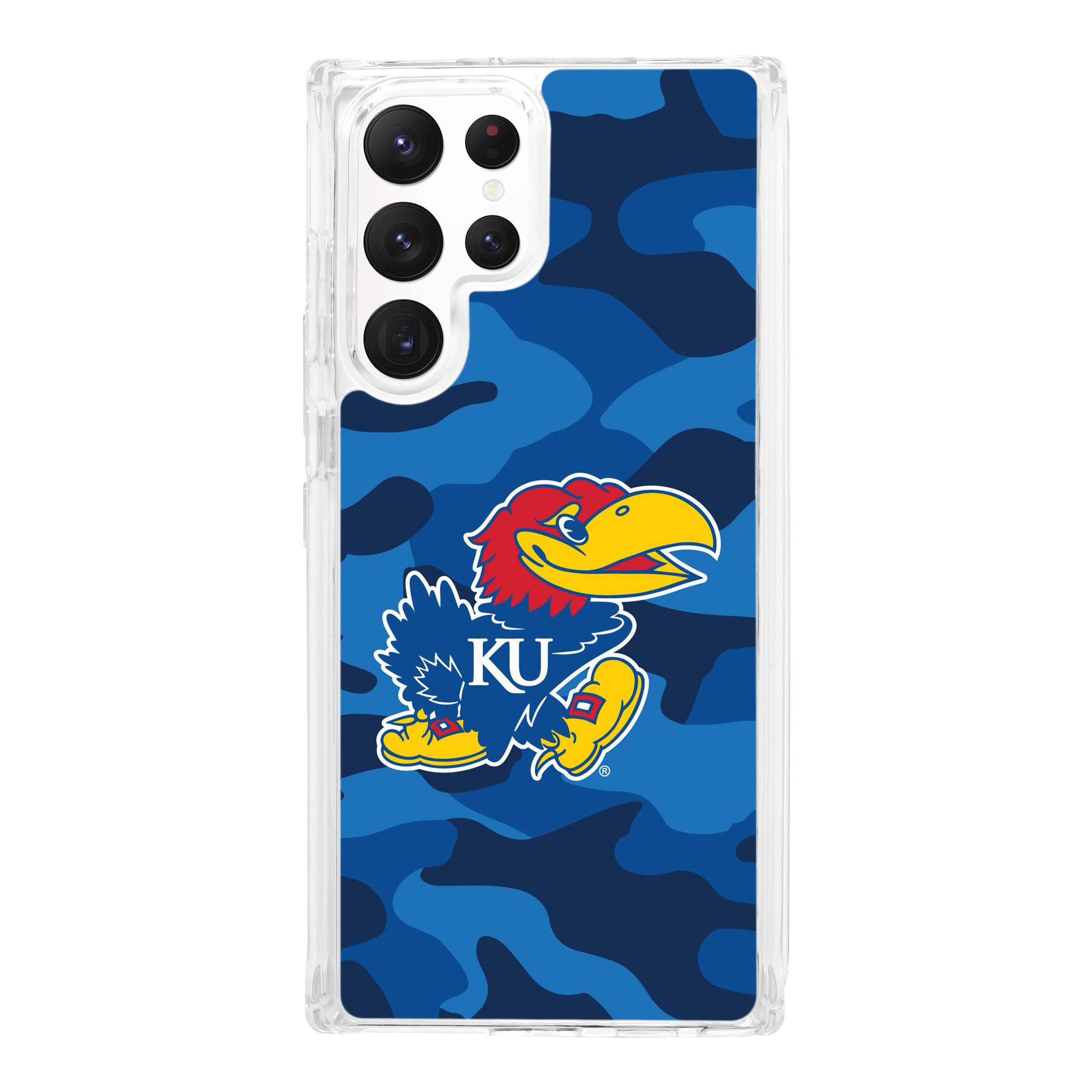 Affinity Bands Kansas Jayhawks HD Phone Case Compatible with Samsung Galaxy S22 Ultra (Camo)