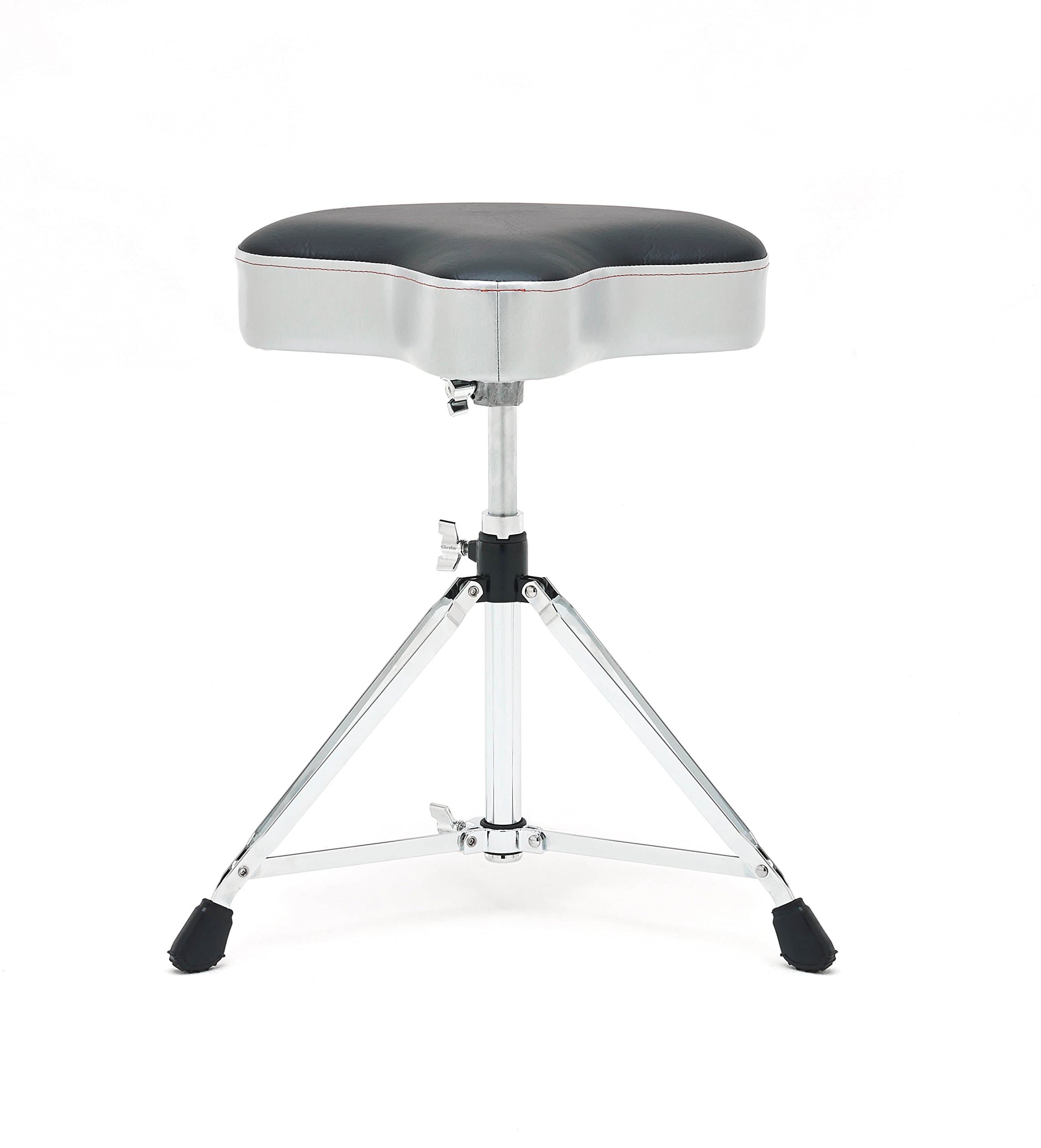 Gibraltar 6608MSG Double Braced Throne Base Moto Seat, Satin Grey Silver Finish