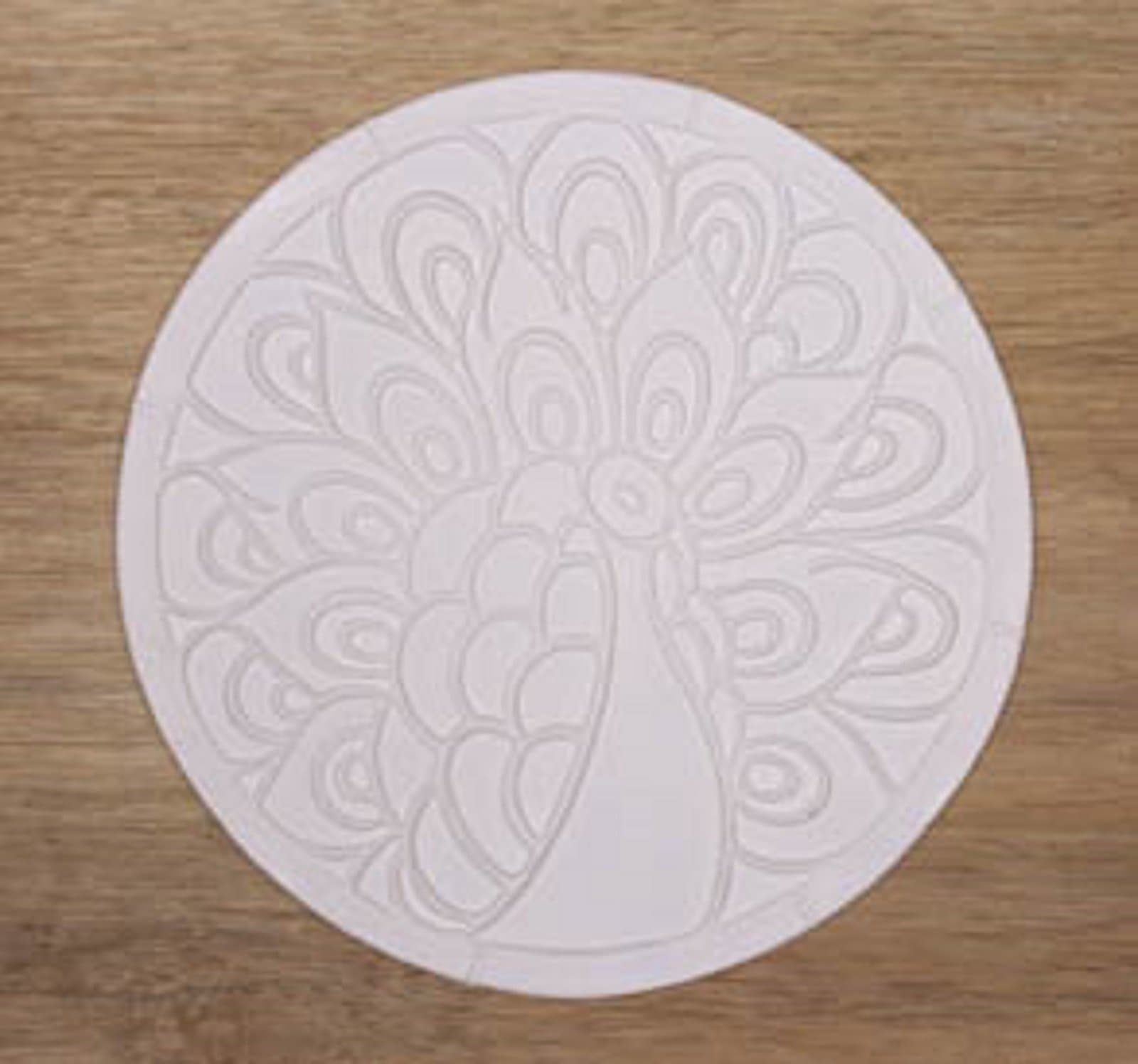 11 Inch Diameter Peacock Texture Tile Mold for Glass Slumping