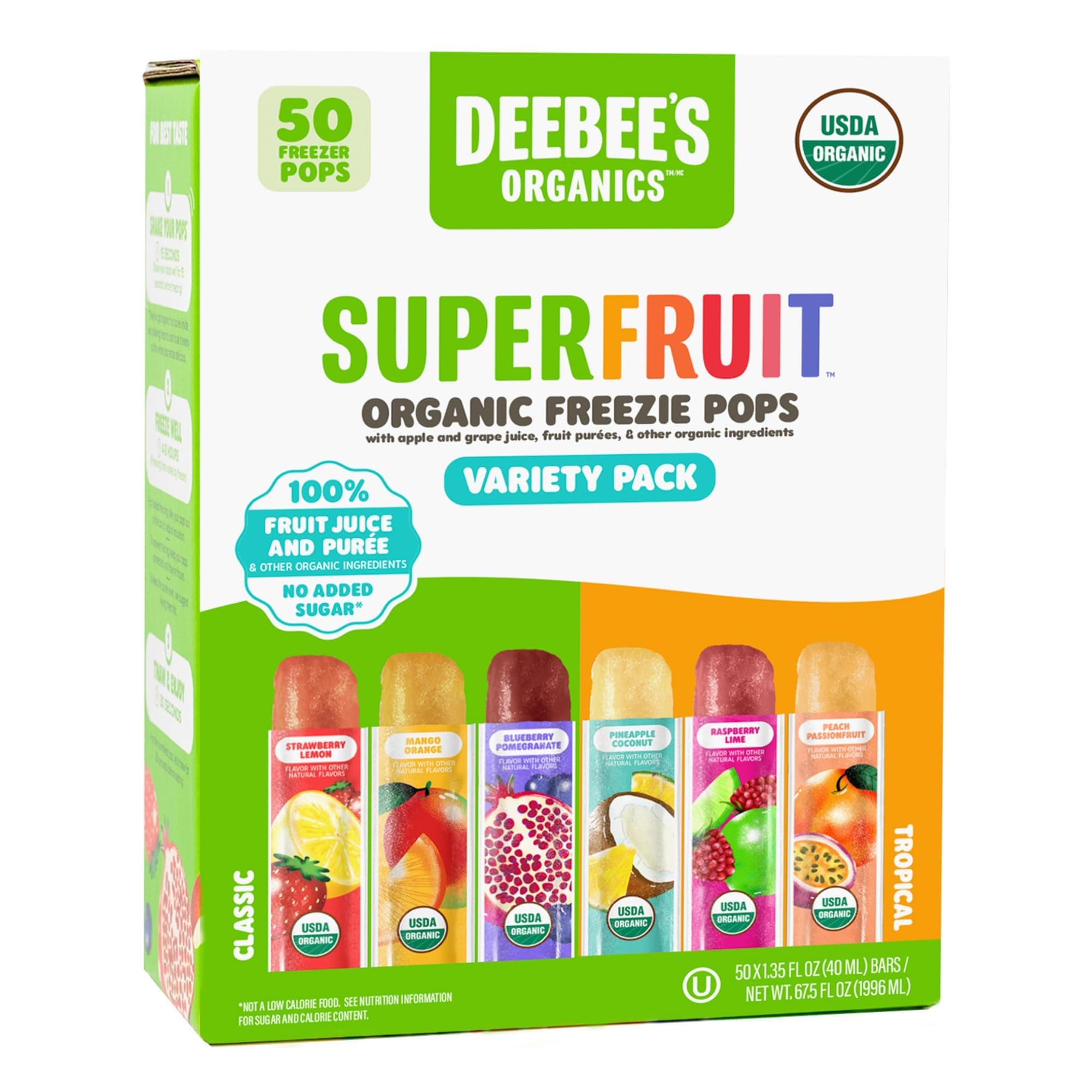 DeeBees Organics SuperFruit Freezie Variety Pack