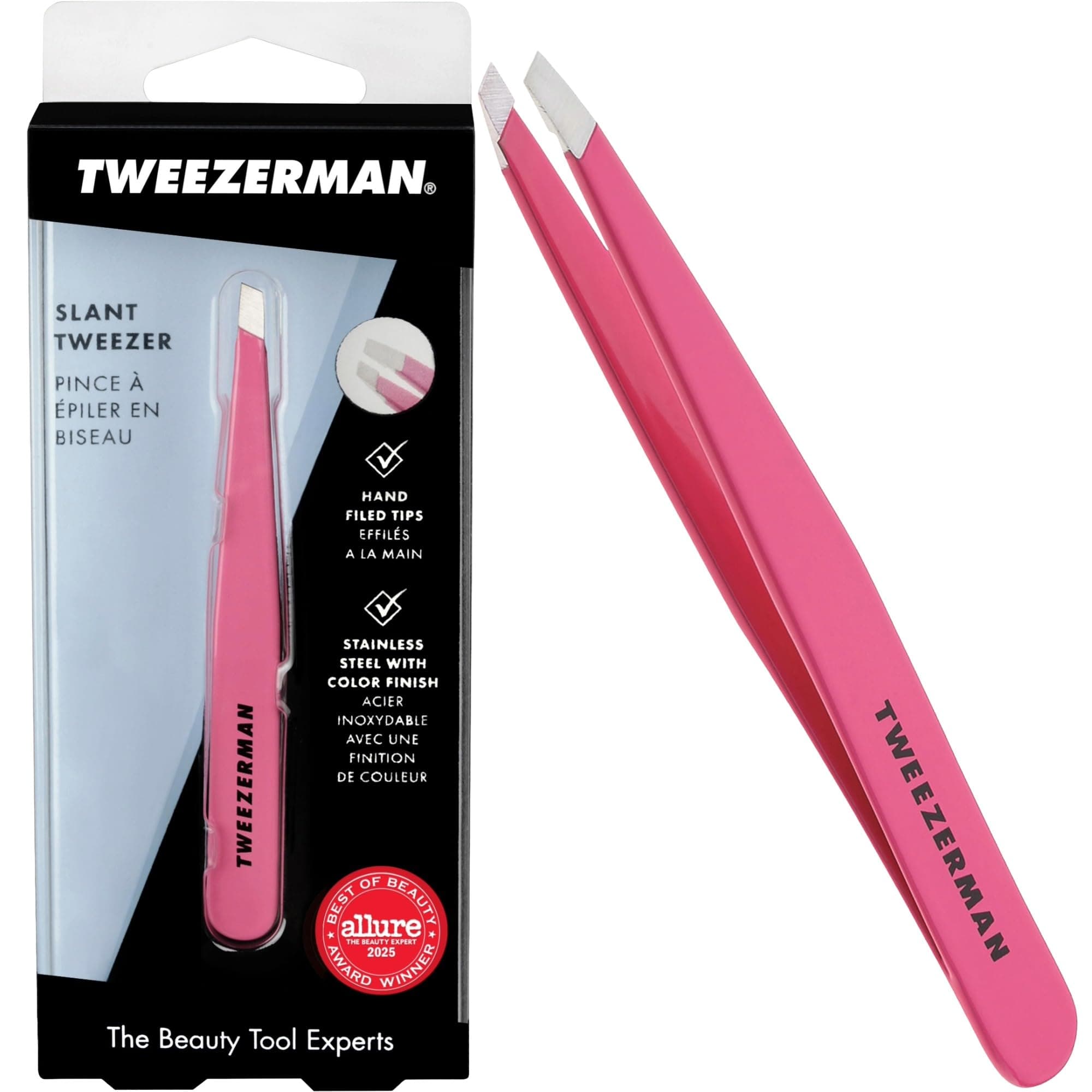 Neon Pink Slant Tweezers