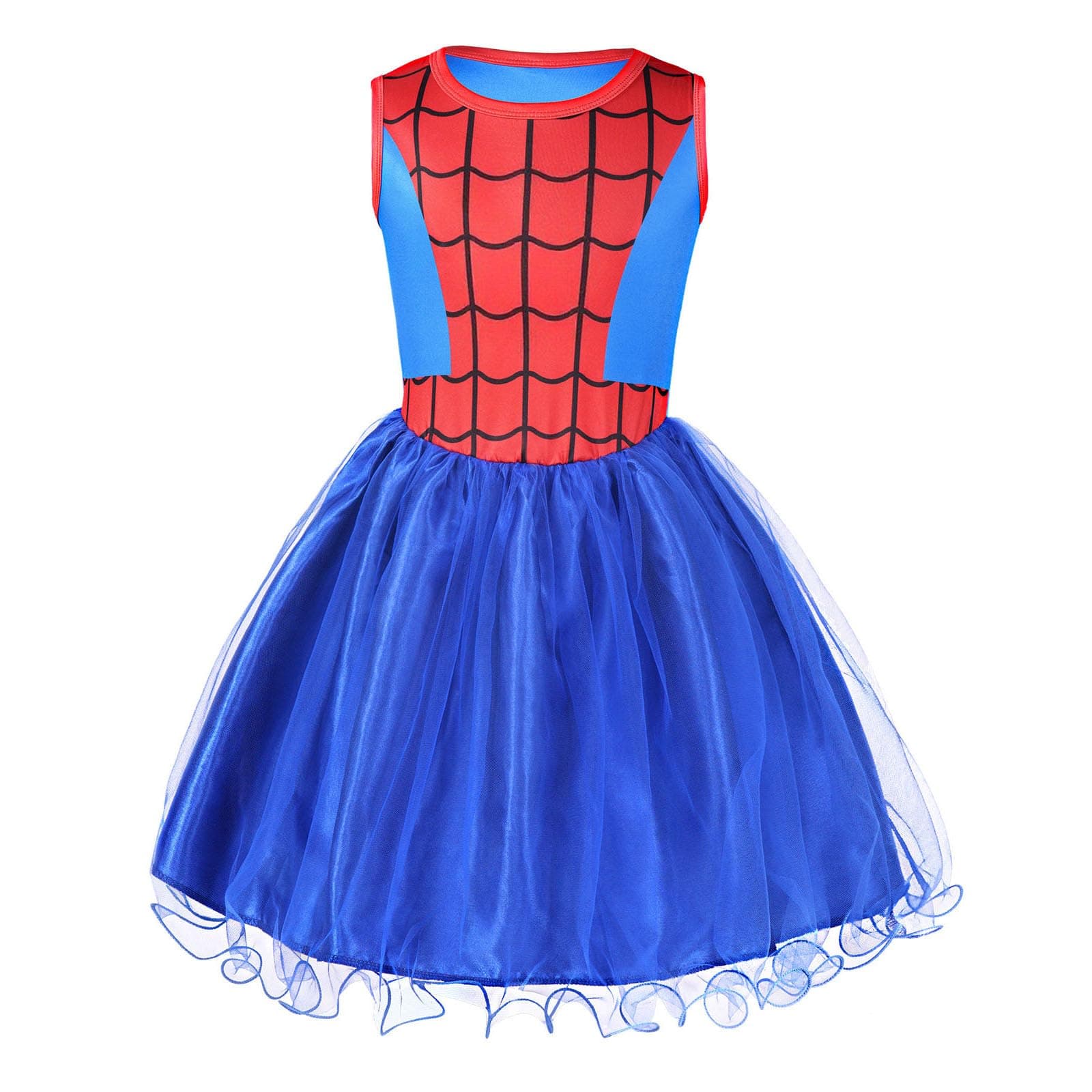 Aomig Spider-Girl Costume, Halloween Kids Spider Costume, Halloween Superhero Costume with Super Hero Mask, Deluxe Girls Spider Fancy Dress Outfit for Halloween Carnival Masquerade Party(100-150)