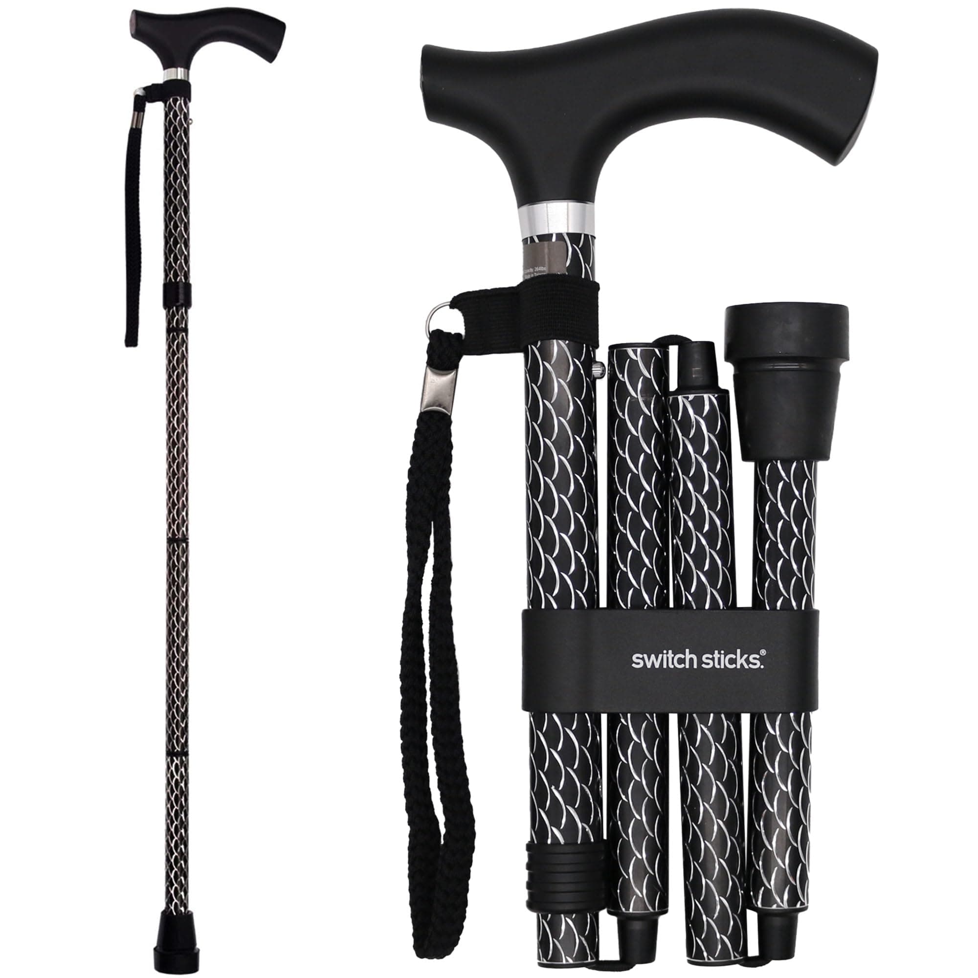 Switch Sticks Walking Cane for Men or Women, Foldable and Adjustable from 32-37 inches