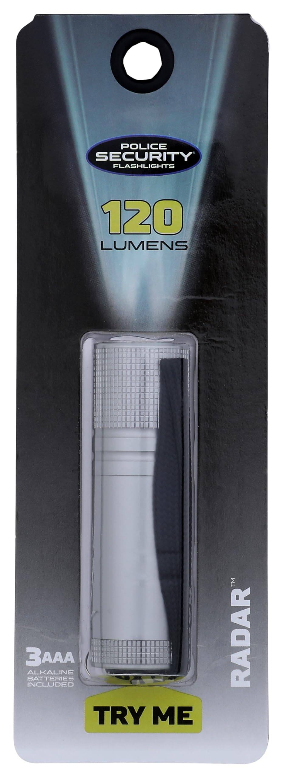 99822 RADAR FLASHLIGHT 3AAA SILVER 120 LUMENS