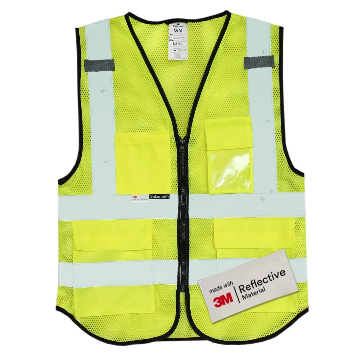 Salzmann Mesh Safety Vest | Hi Vis Multi Pocket Reflective Vest | 4 Colors – 5 Sizes | Made with 3M Reflective Material