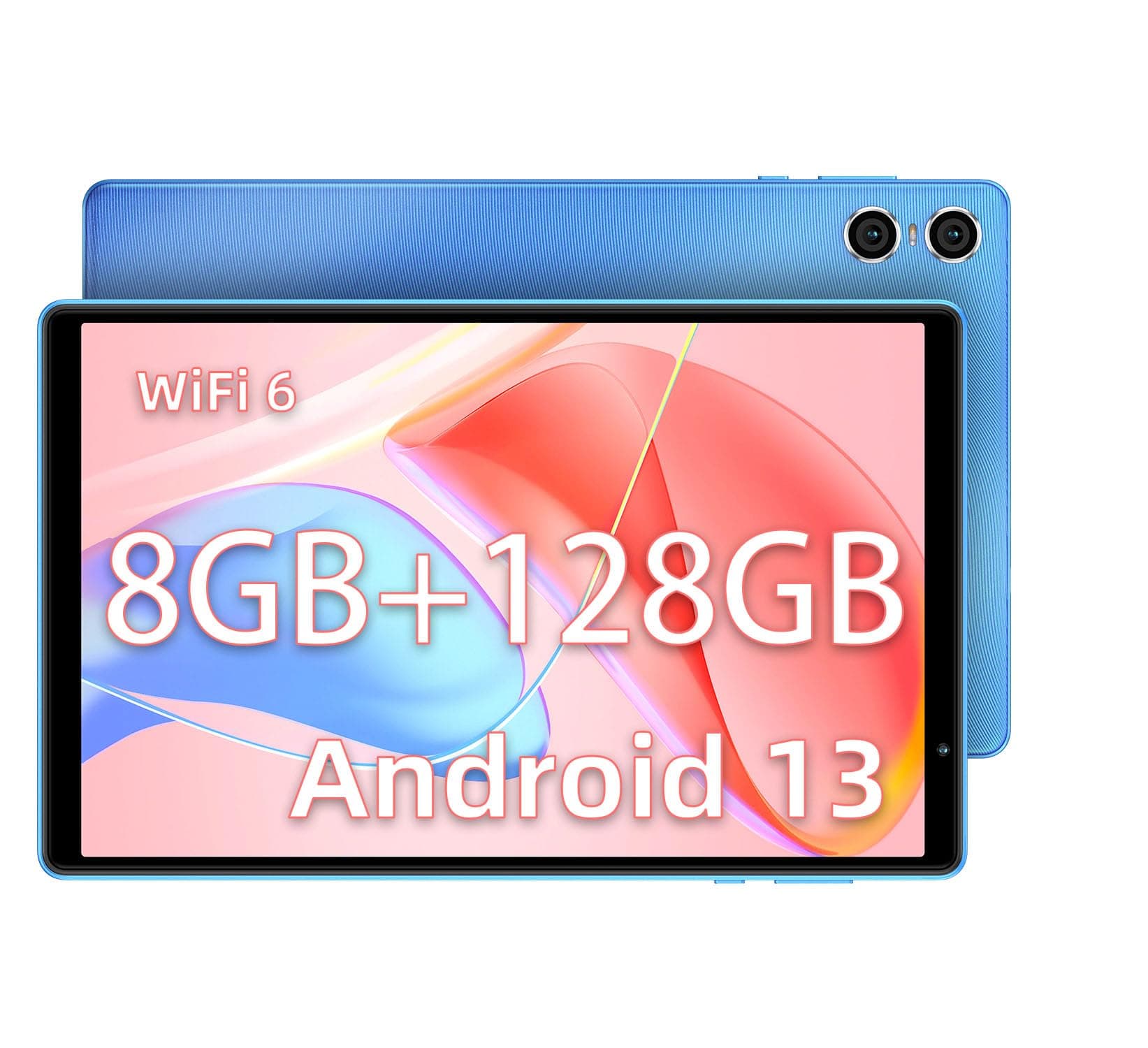 TECLASTP26T Tablet Android 13, 10.1 Inch Tablets, 8GB RAM 128GB ROM(TF 1TB), Quad Core 1.8GHz, 1280×800 HD IPS, 2.4/5.0GHz WiFi 6+Type C+Bluetooth 5.0+Dual Camere+Face ID