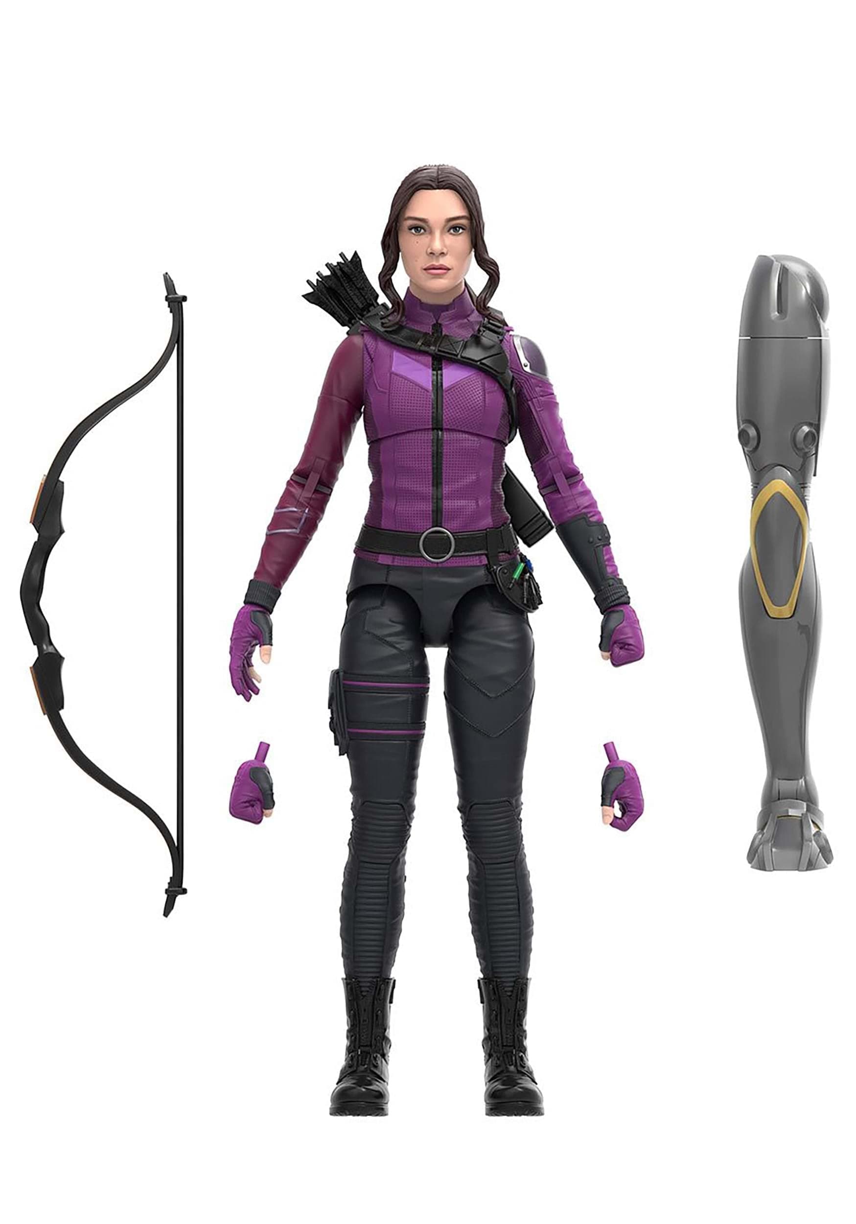 Hasbro Marvel Legends Series MCU Disney Plus Kate Bishop Hawkeye Series Action Figure 6-inch Collectible Toy, 3 Accessories, 1 Build-A-Figure part, Multicolor, F3856