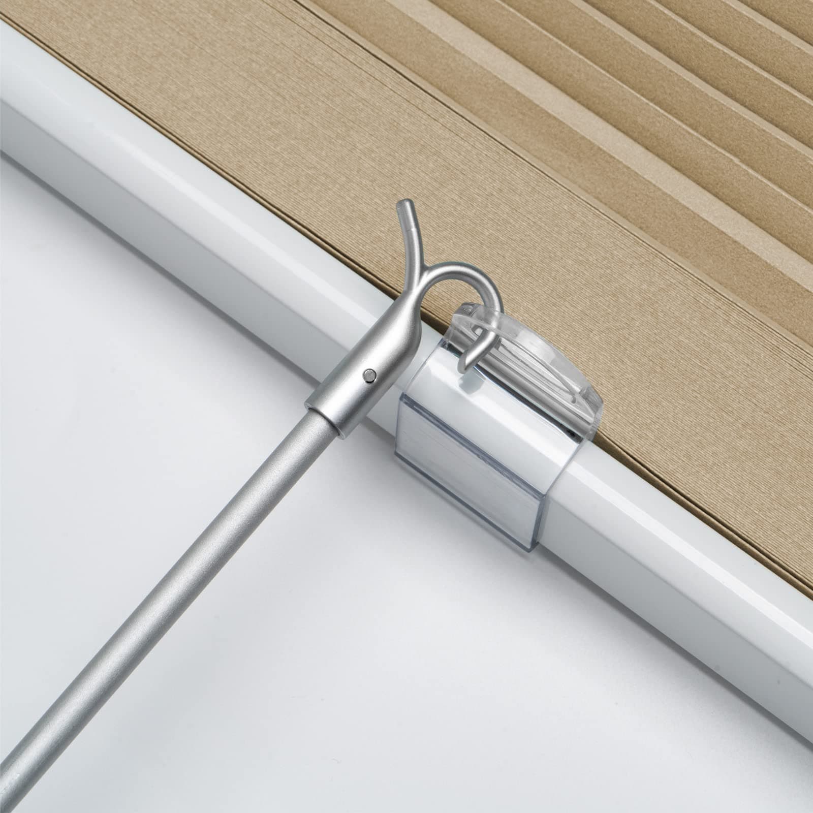 Draw Rod for Cordless Window Blinds and Shades, Pull Rod for Window Shades Down and Up,Easy to Pull Roller Blinds, Zebra Shades, Cellular Shades, Matte Silver,Telescopic 13-24 inches