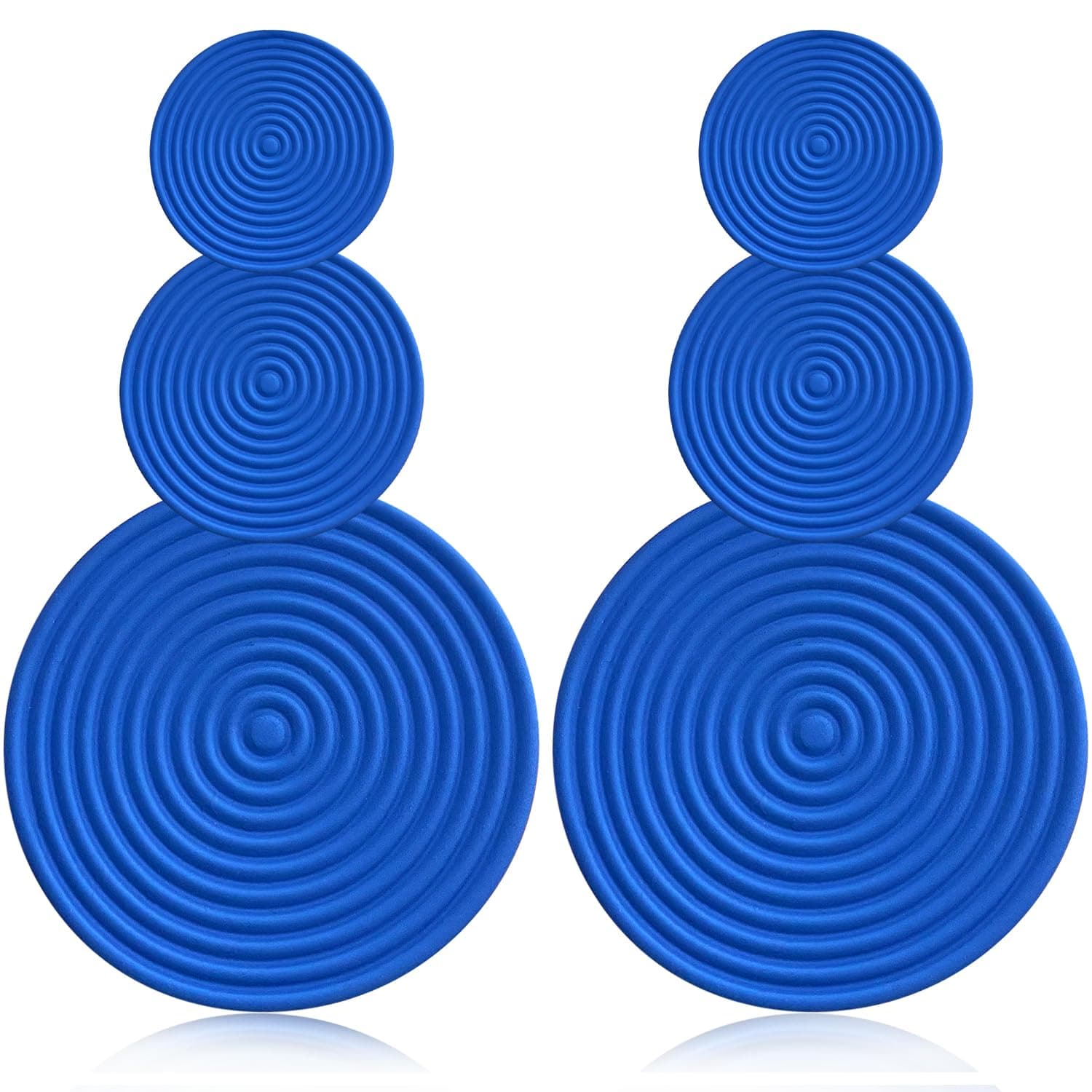 JNONLHandmade Long Round Alloy Dangle Drop Earrings - Statement 60s 70s 80s Vintage Gold Disk Round Disc Earrings - Boho Lightweight Summer Beach Jewelry Earring for Women