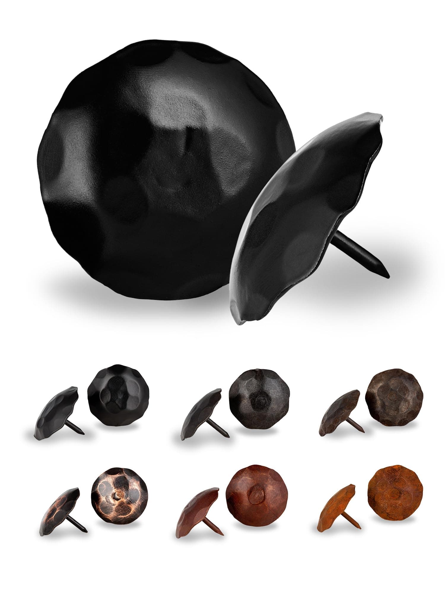 25 Pack 2" Large Round Head Clavos Decorative Nails – Black – Handmade Rustic Round Fasteners for Farmhouse Shutter, Faux Wood Beams, Barn Door, Shutters, and Gates – Ornamental Wood Accent