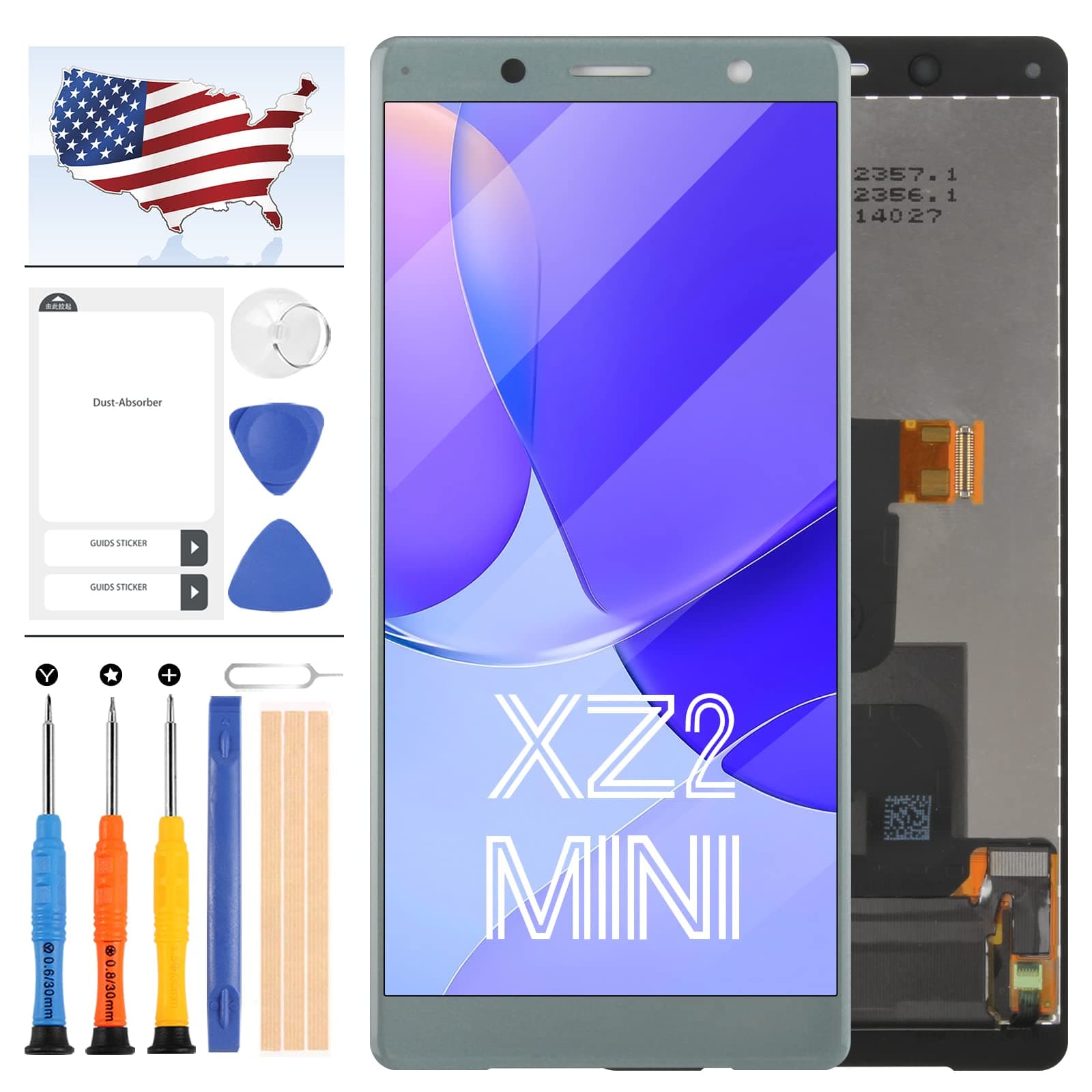 for Sony Xperia XZ2 Compact Screen Replacement 5.0" for Sony XZ2 Mini H8324 H8314 LCD Display Touch Screen Digitizer Assembly Matrix Sensor Glass Lens Kits with Free Tools (Blue no Frame)